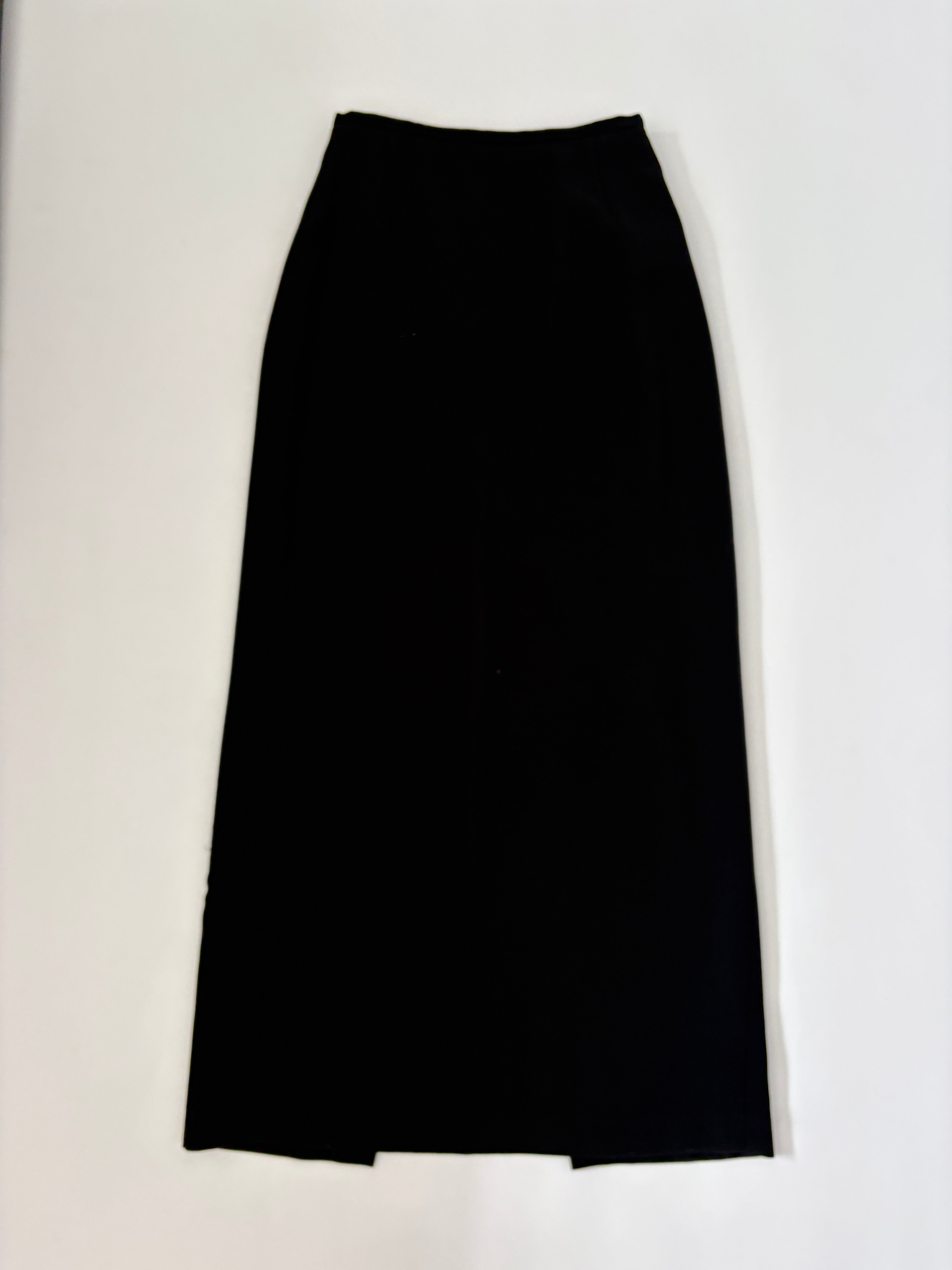 105 / Vintage Black Sheer Double Lined Maxi Skirt