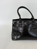 🔒1056 / Black Kenneth Cole Crocodile Mini Tote
