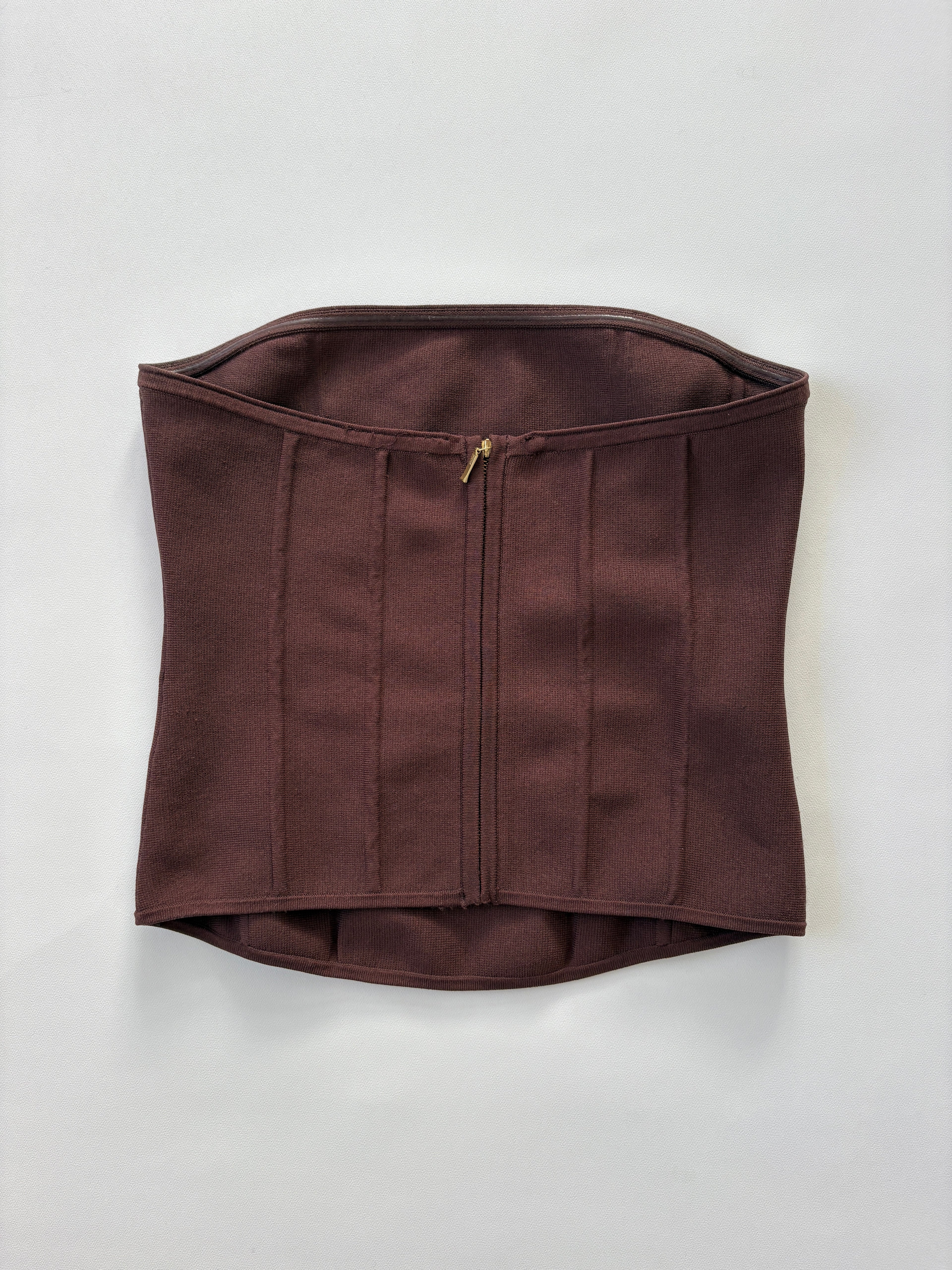 1095 / Brown Kookai Strapless Corset Top