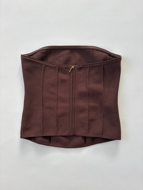 1095 / Brown Kookai Strapless Corset Top