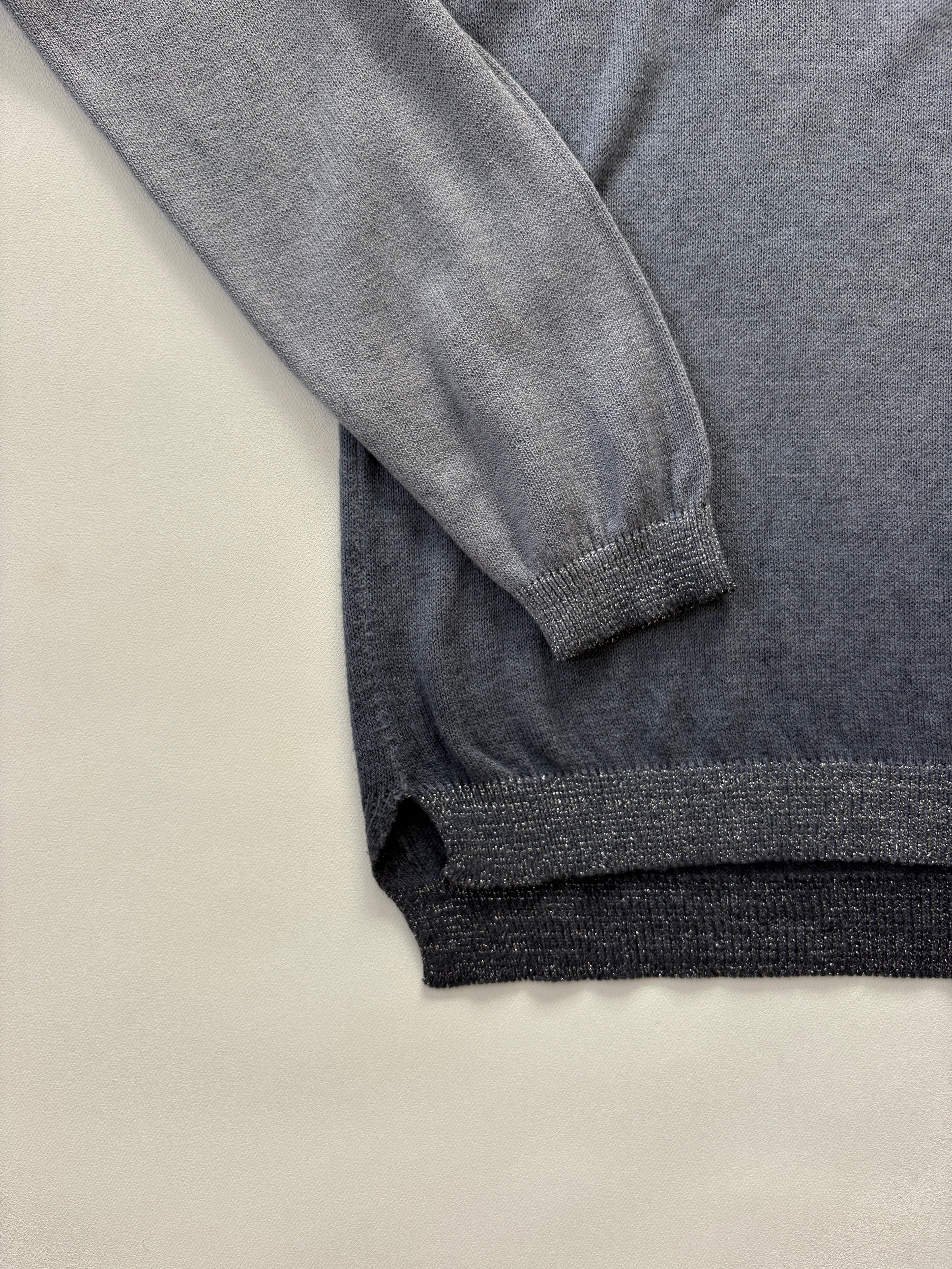 1136 / Blue-Grey 'Made in Italy' sweater w/ Sequin Stars