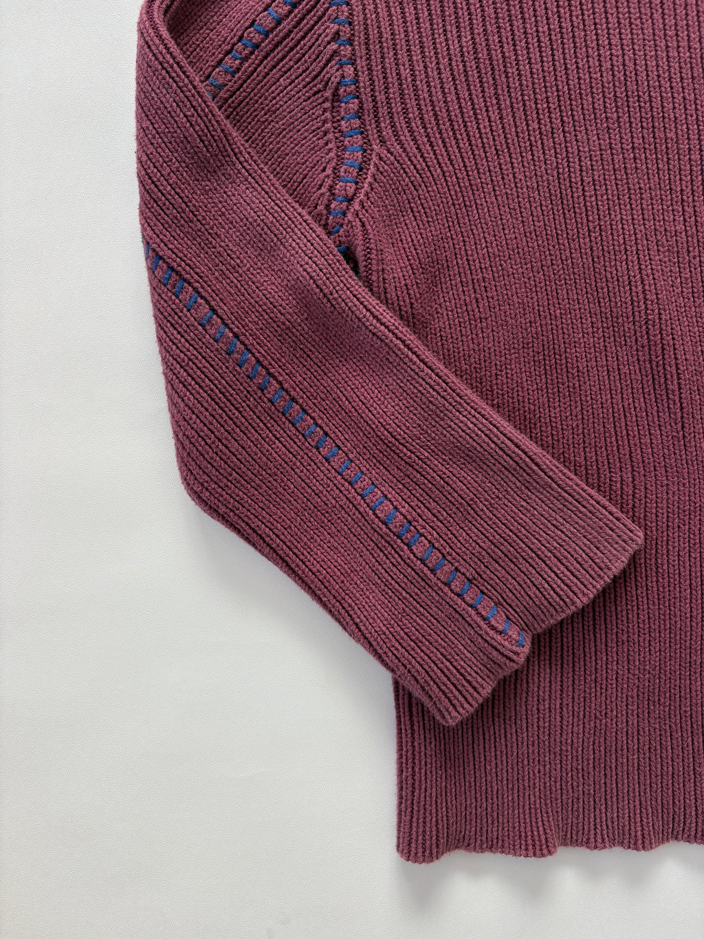 1140 / Purple Knit Jumper w/ Contrast Stitching
