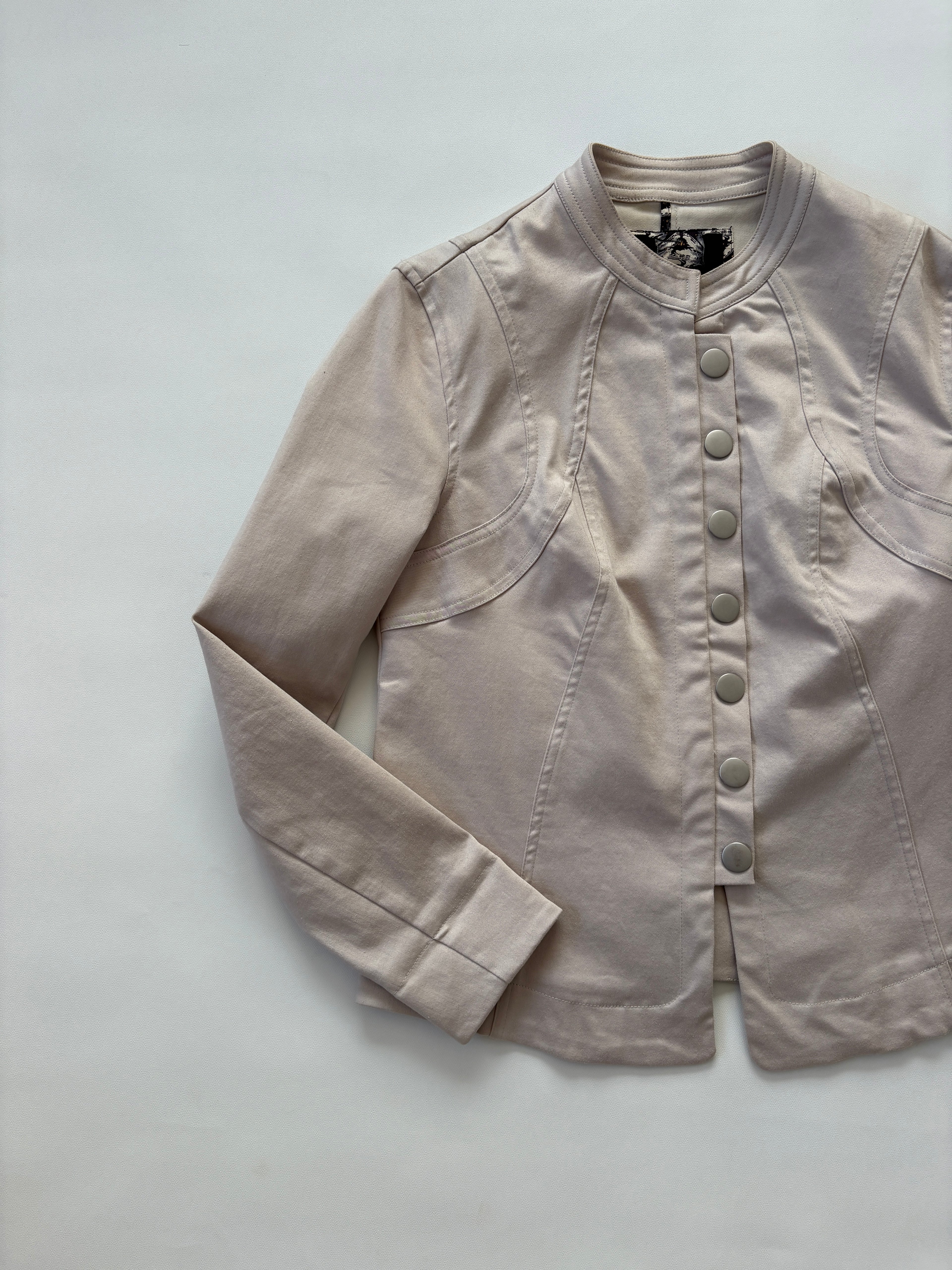 1153 / Cream Military Jacket w/ Silver Buttons