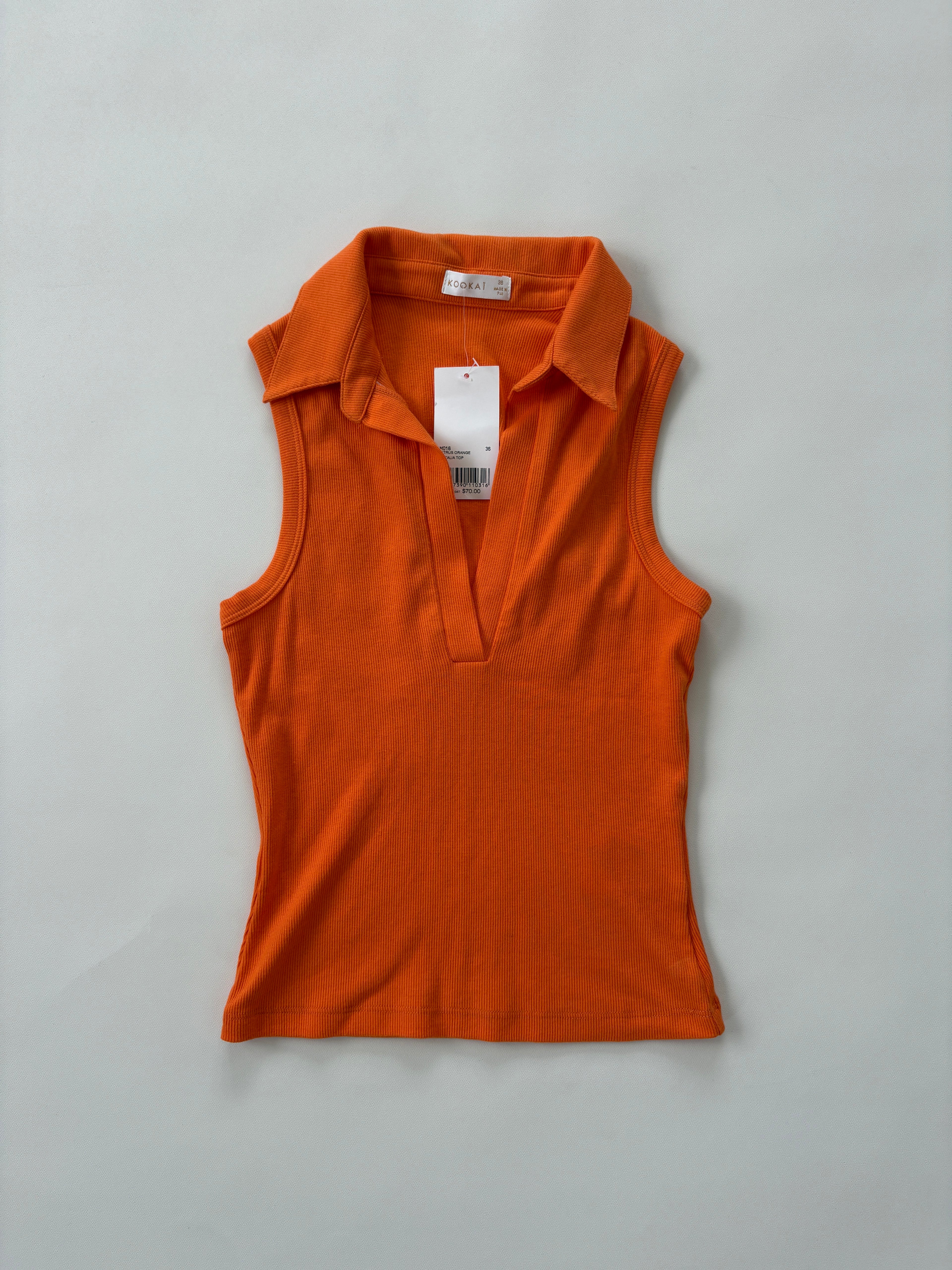 1156 / *NEW Orange Kookai V Neck Tank