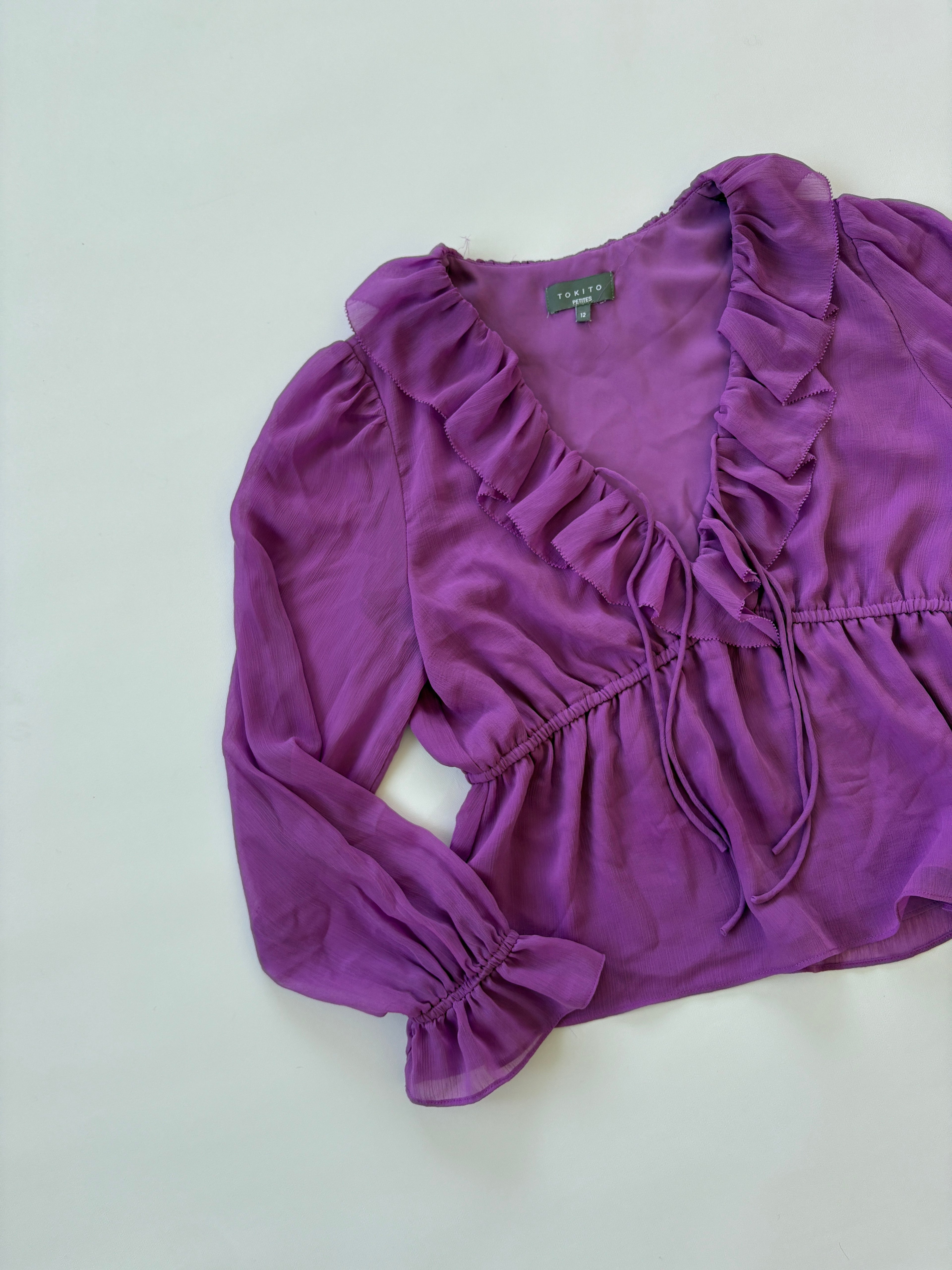 🔒1157 / Purple Long Sleeve Blouse