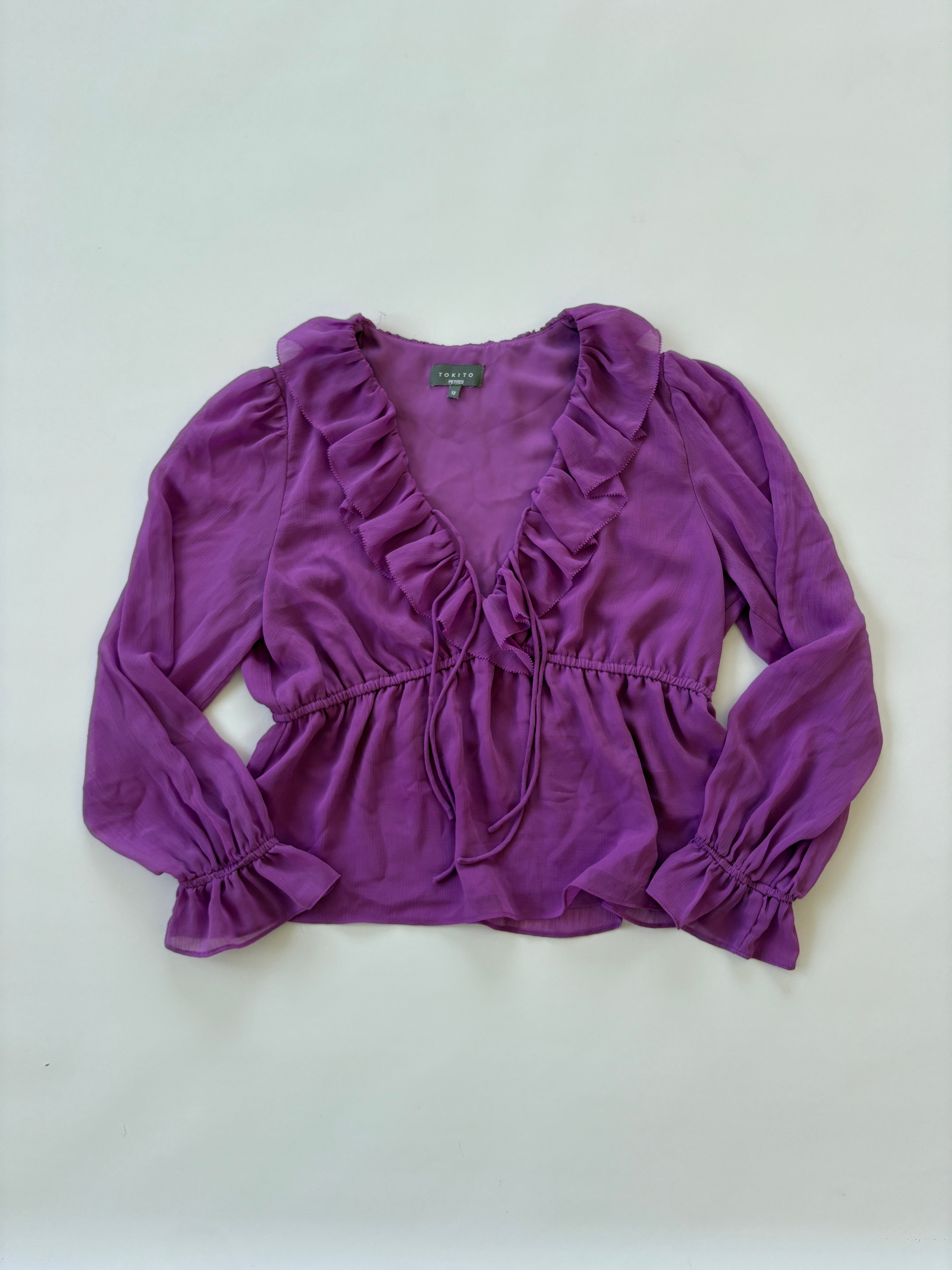 🔒1157 / Purple Long Sleeve Blouse