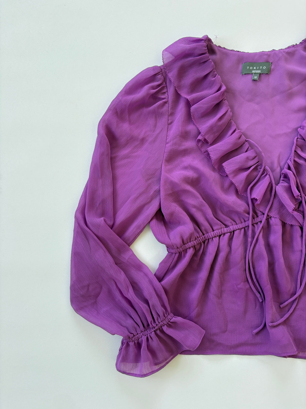 🔒1157 / Purple Long Sleeve Blouse