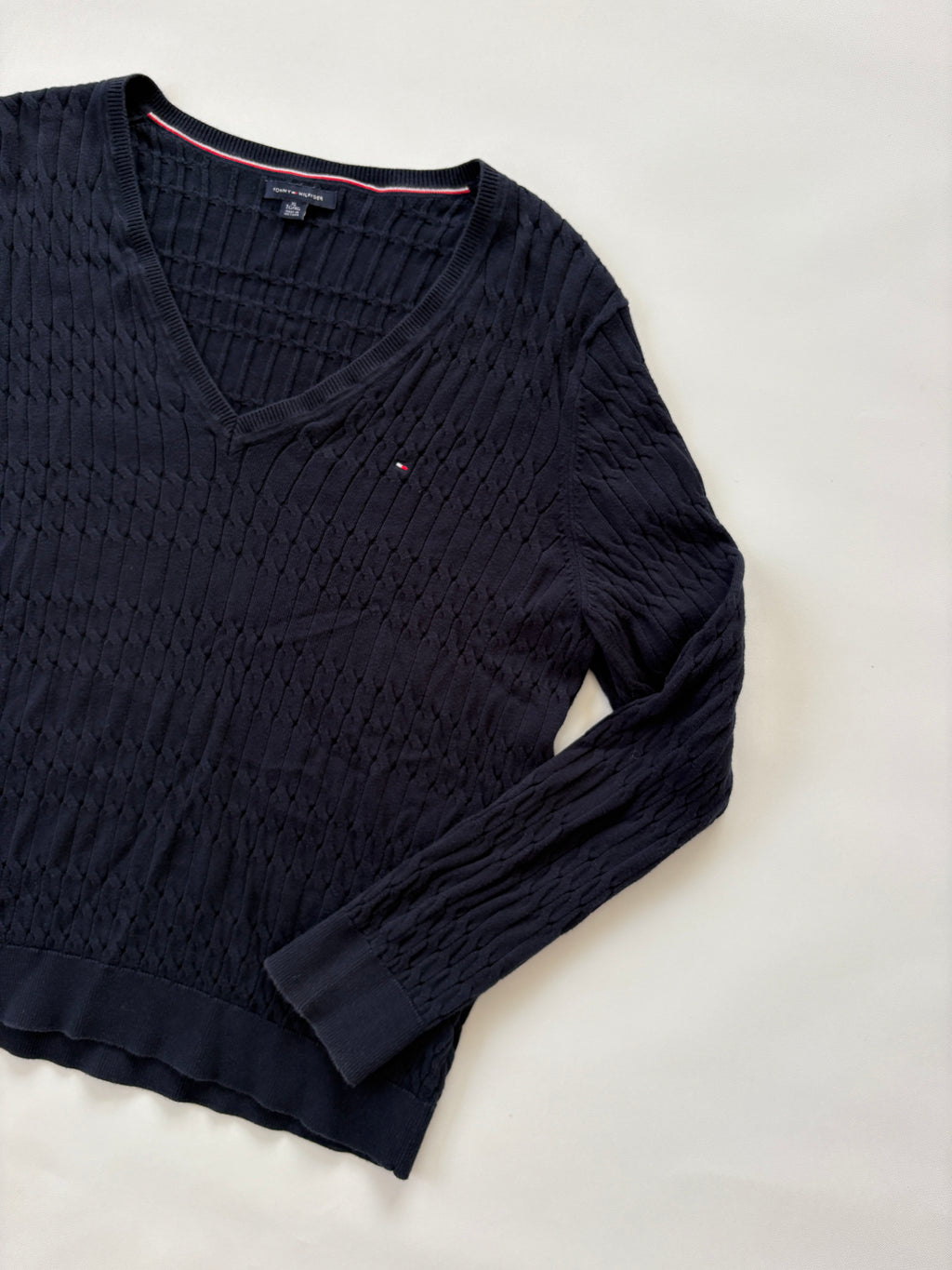 1158 / Navy Tommy Hilfiger Cable Knit Sweater