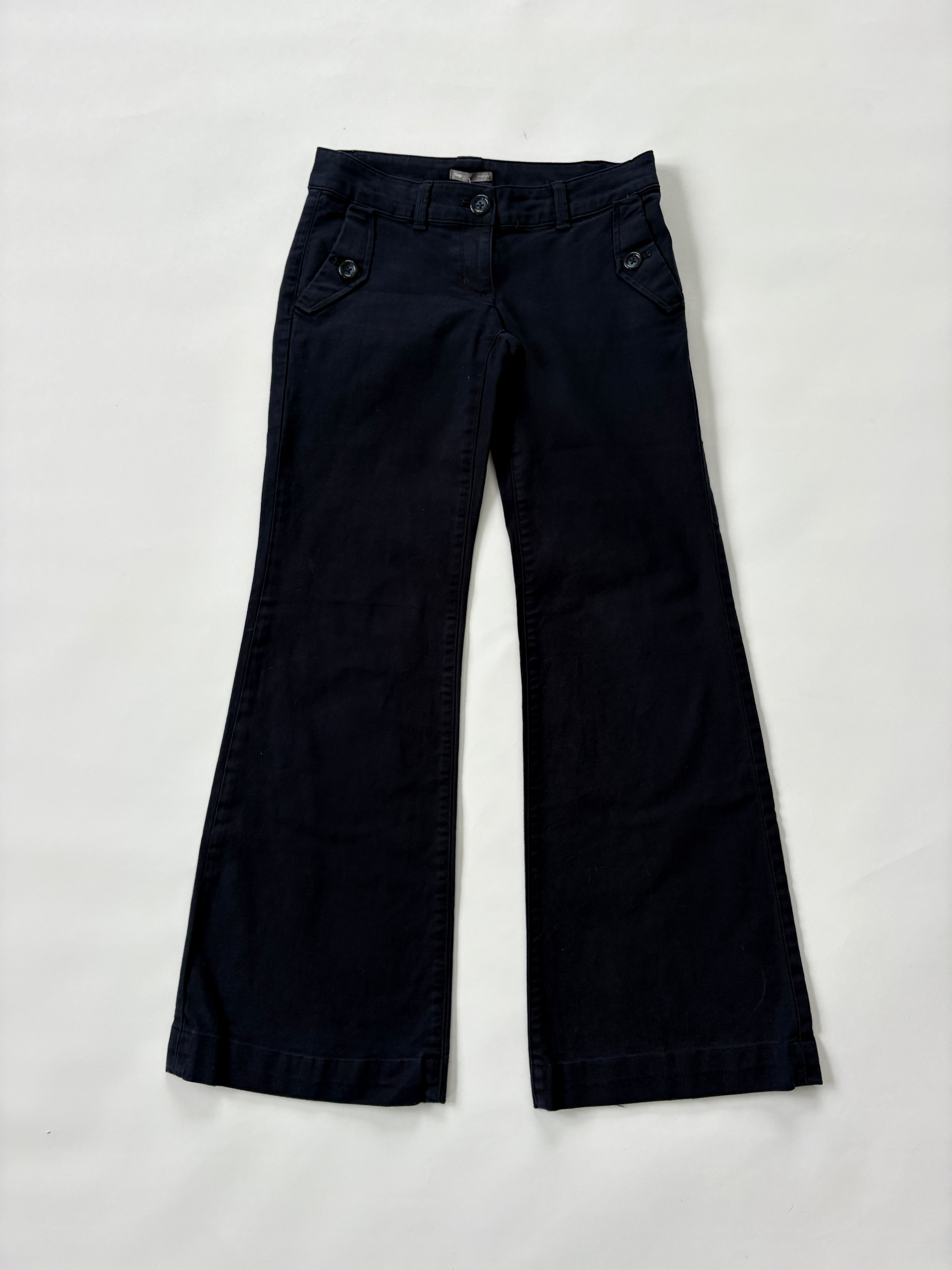1160 / Navy Gap Wide Leg Low Rise Pants