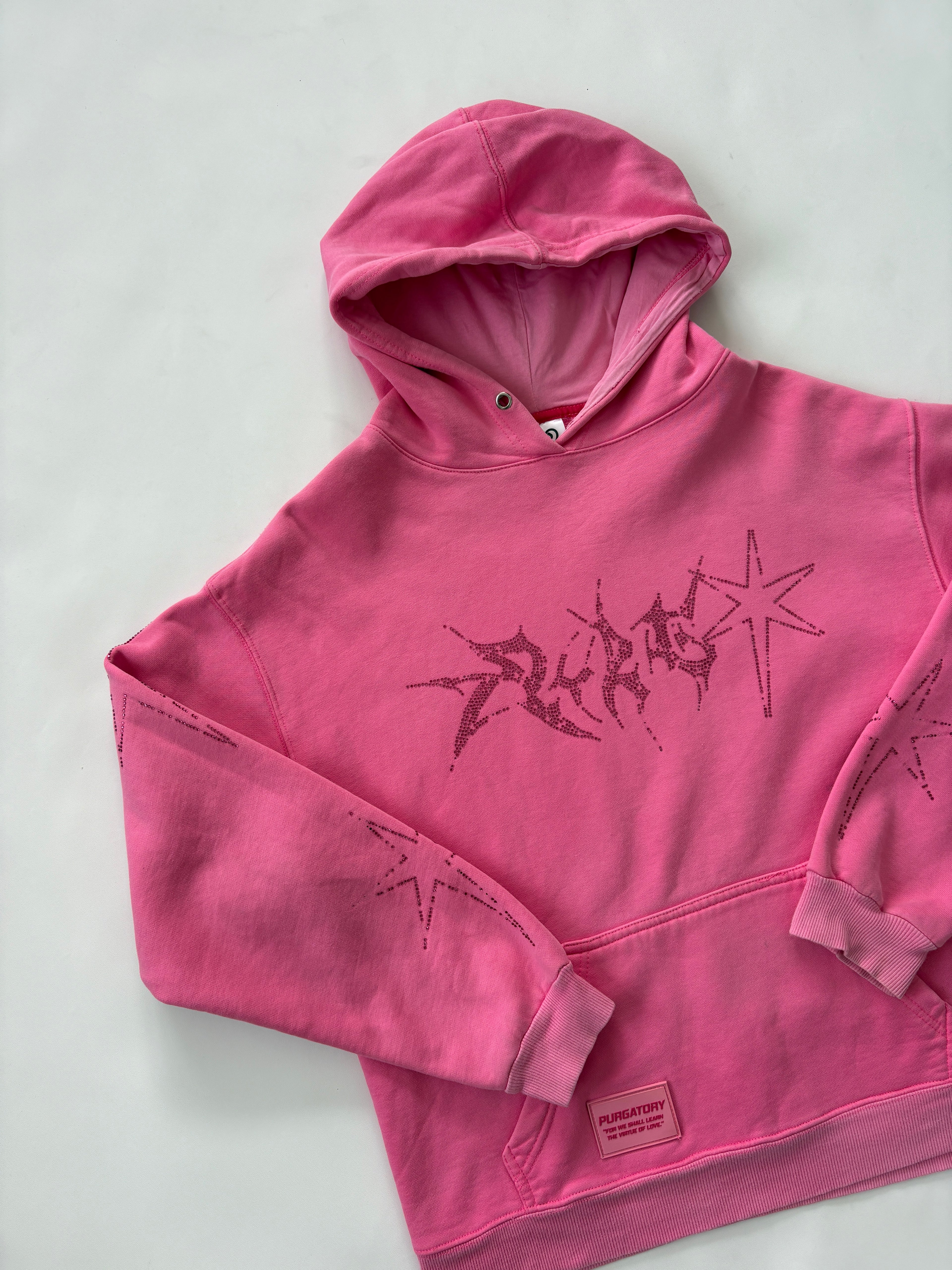 🔒 1170 / Pink Rhinestone Purgatory Hoodie