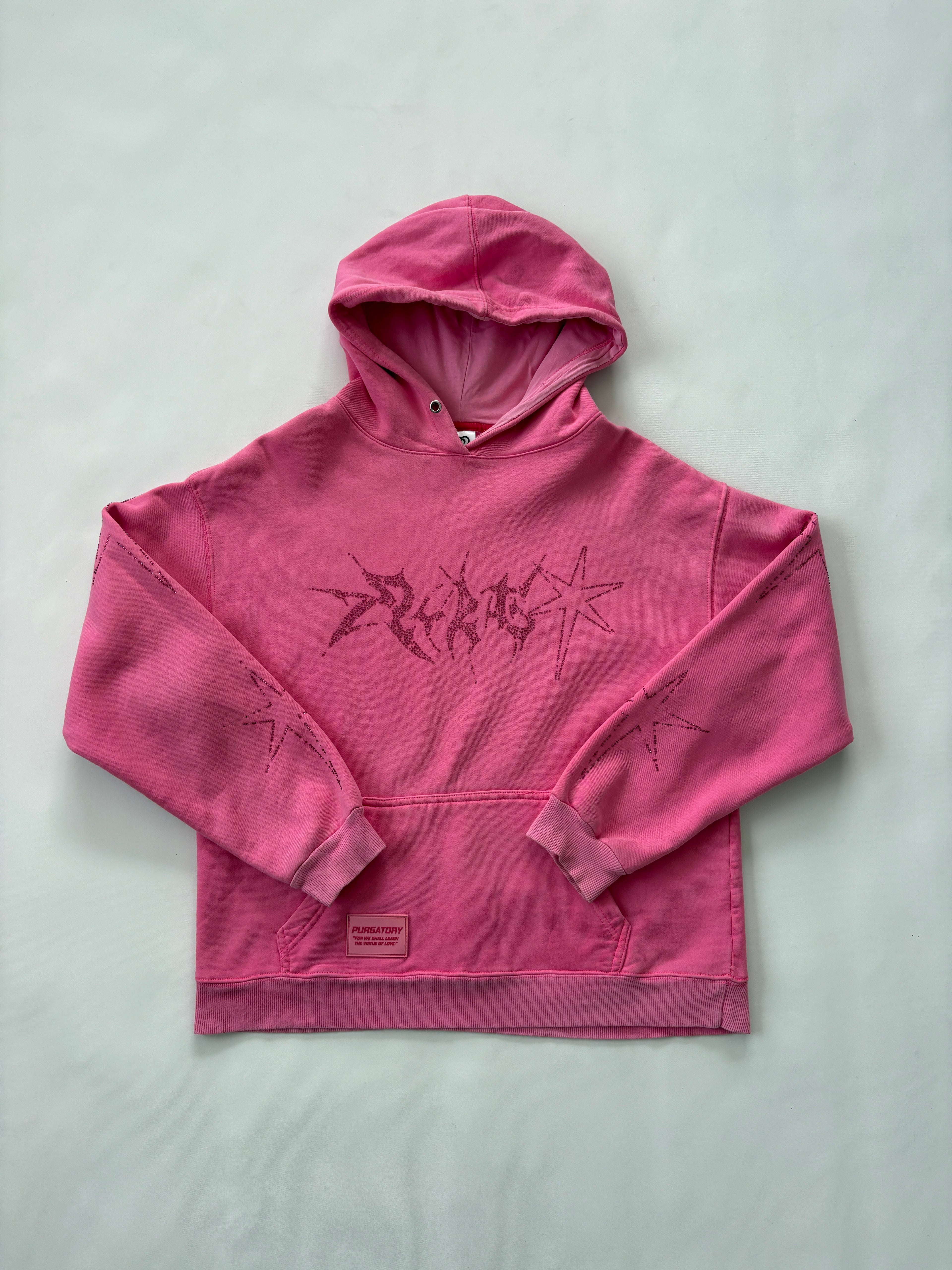 🔒 1170 / Pink Rhinestone Purgatory Hoodie