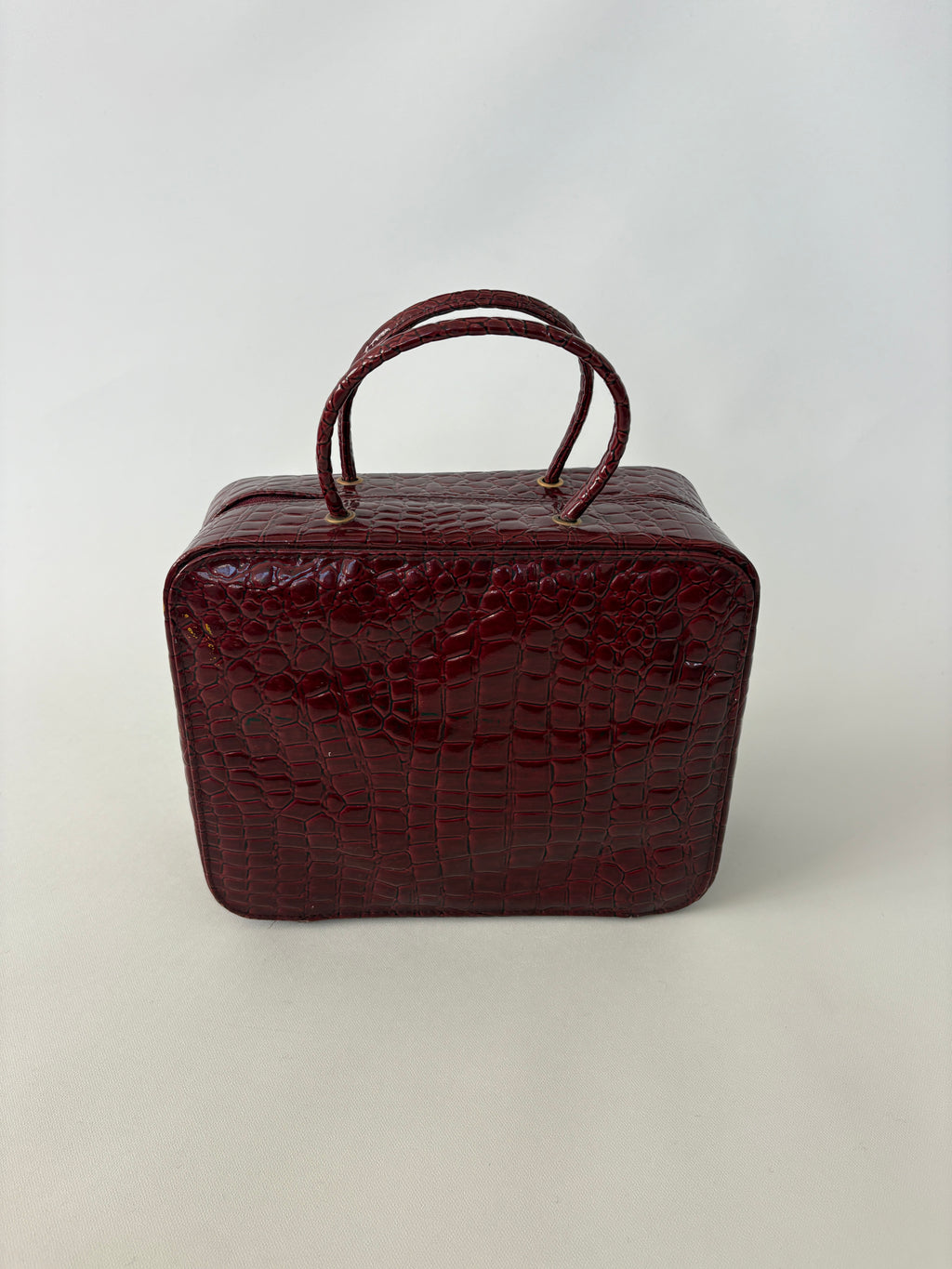 🔒1074 / Red Animal Print Makeup Case w/ Mirror
