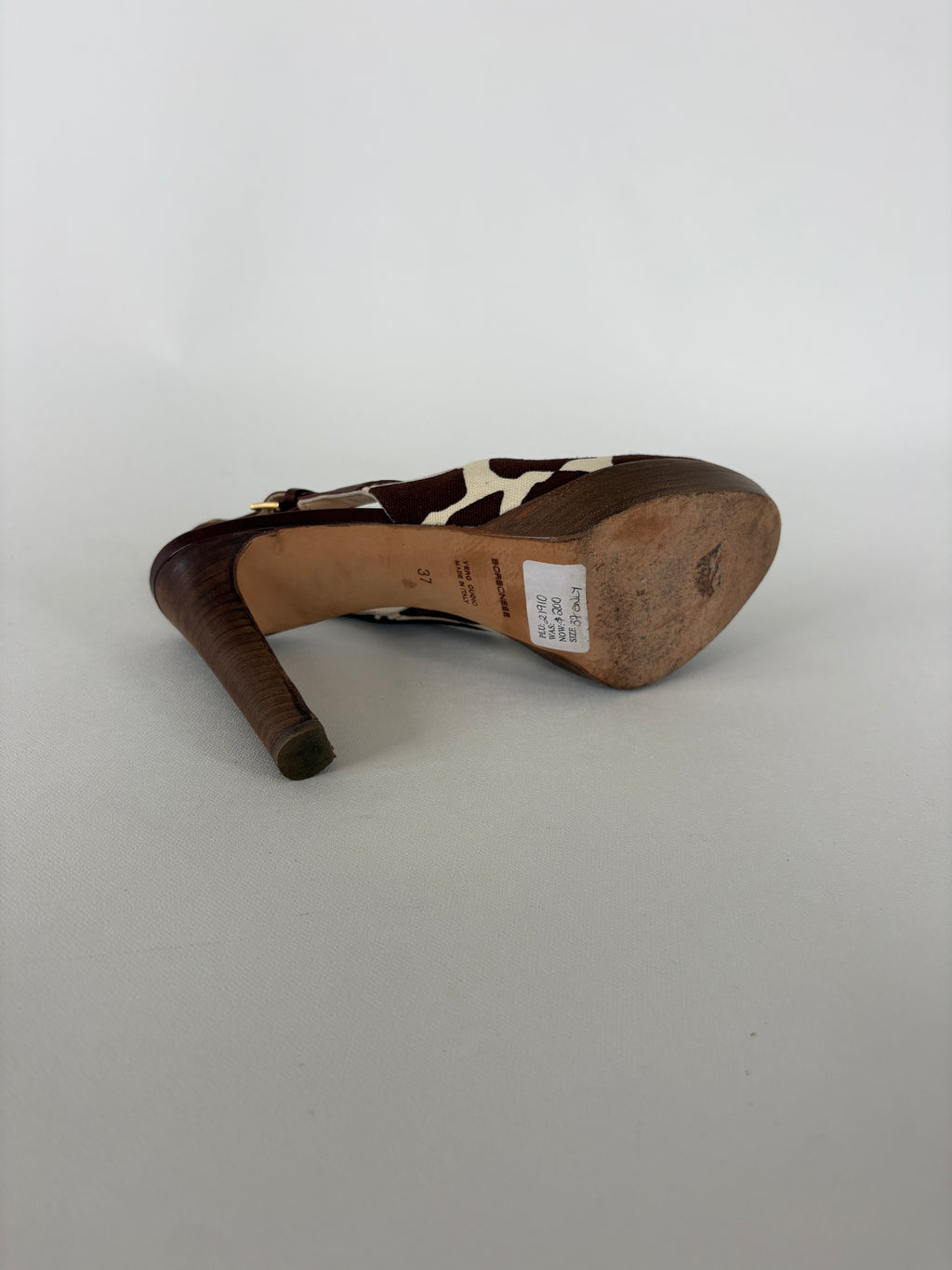 1191 / Cow Print Peep Toe Heels