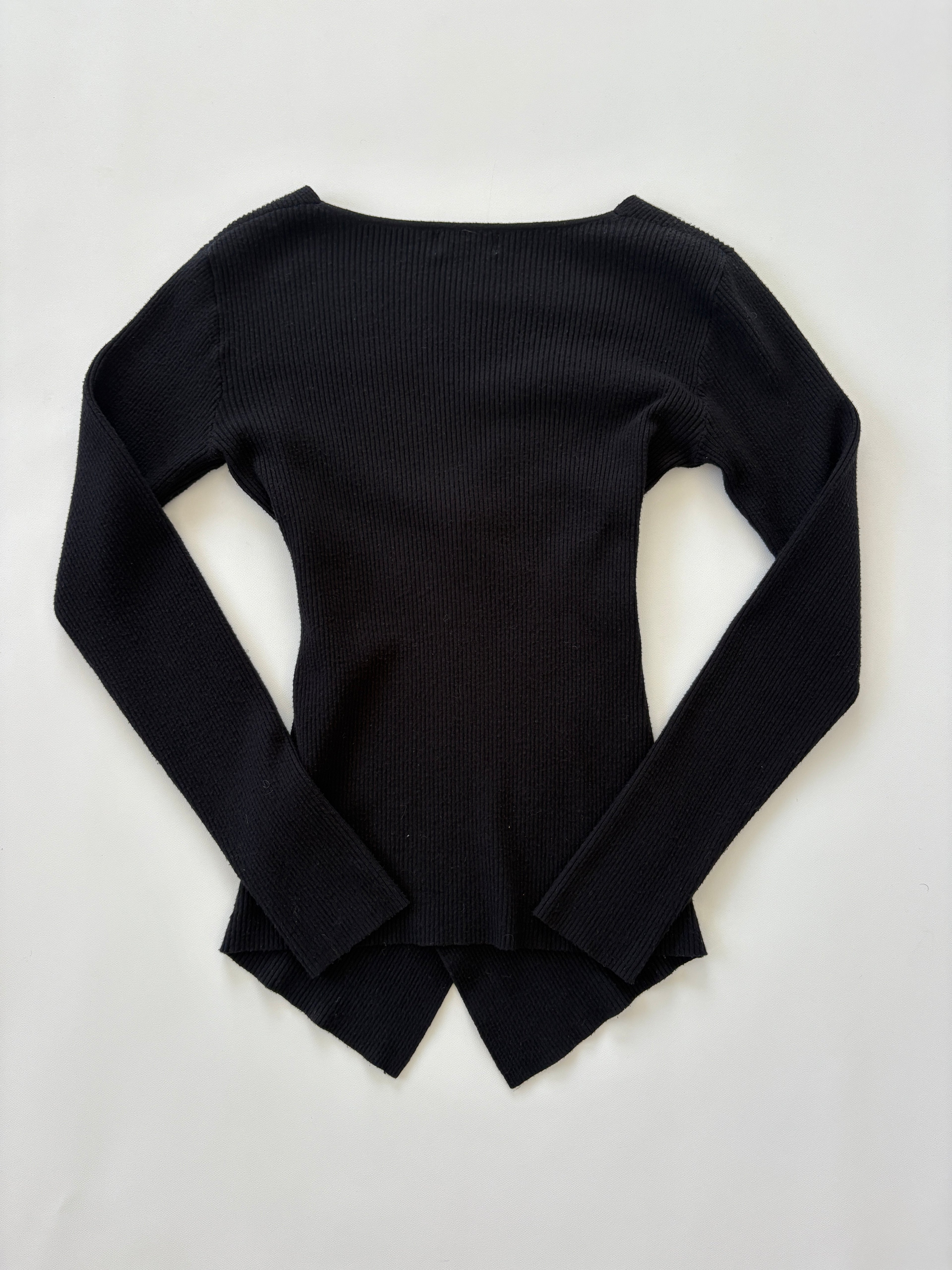 1195 / Black Henne 'Edie' Wrap Knit jumper