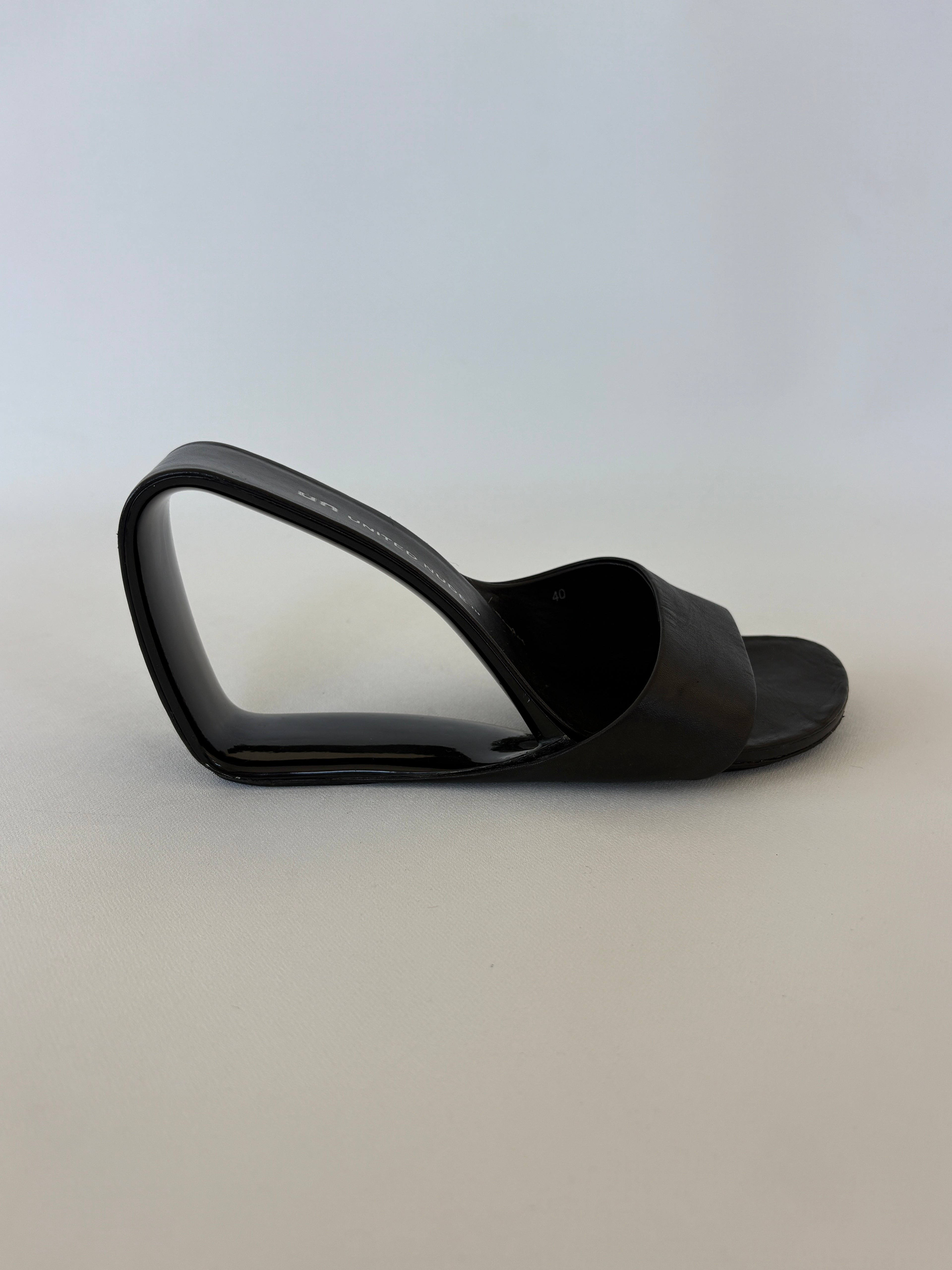 🔒 1197 / Black United Nude 'Mobius' Leather Heels w/ Dust Bag