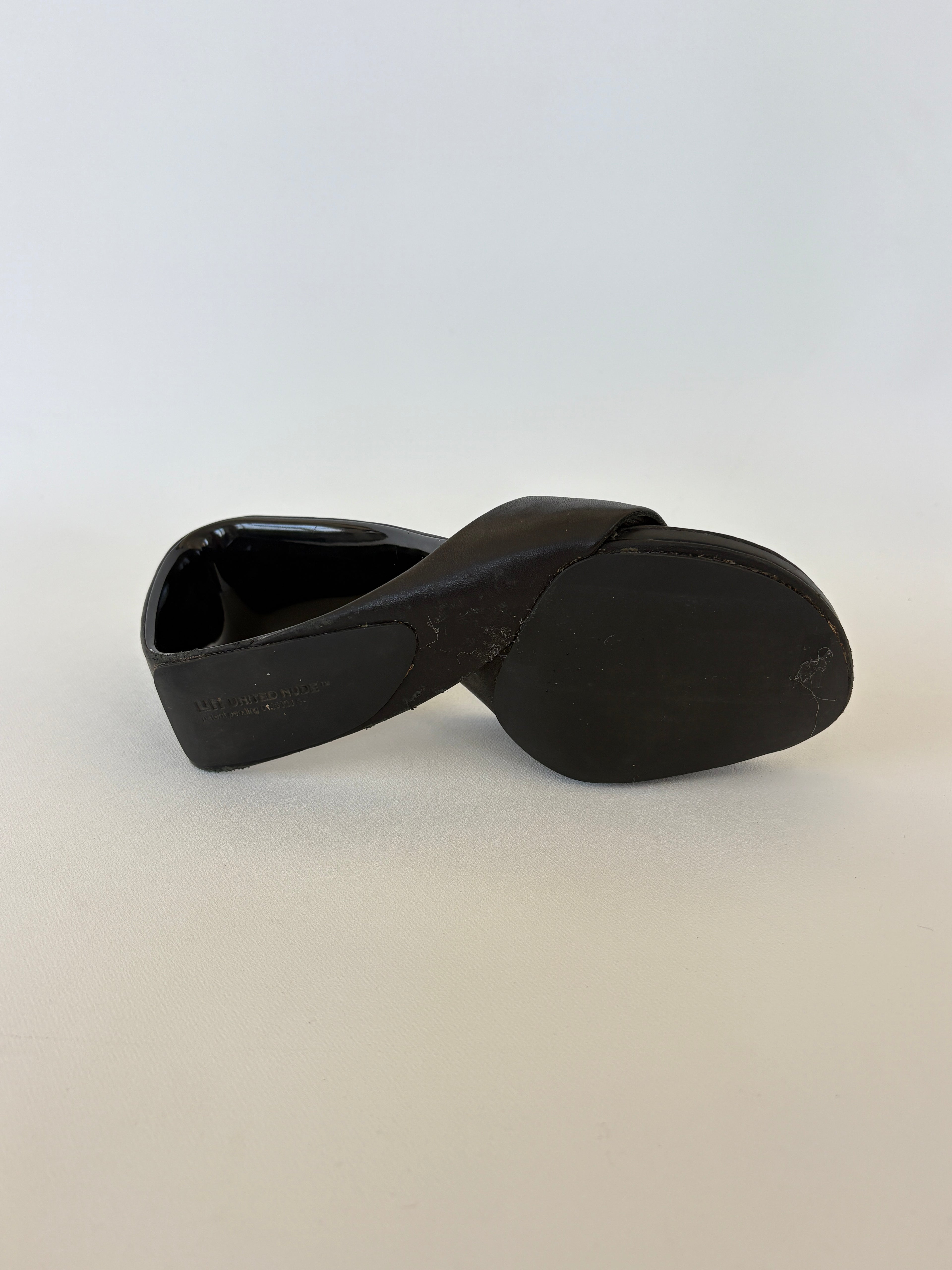🔒 1197 / Black United Nude 'Mobius' Leather Heels w/ Dust Bag