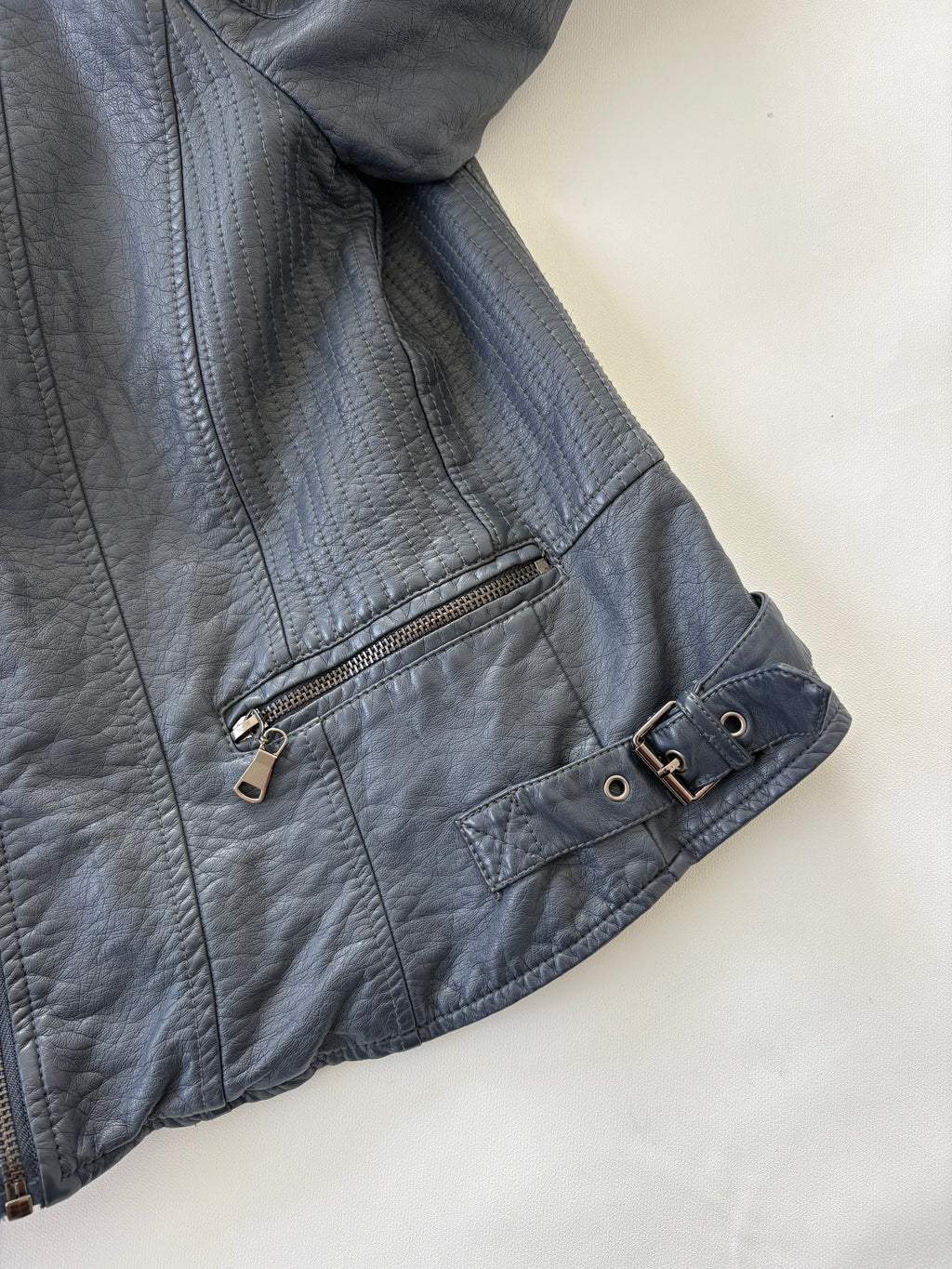 1201 / Navy Leather Jacket