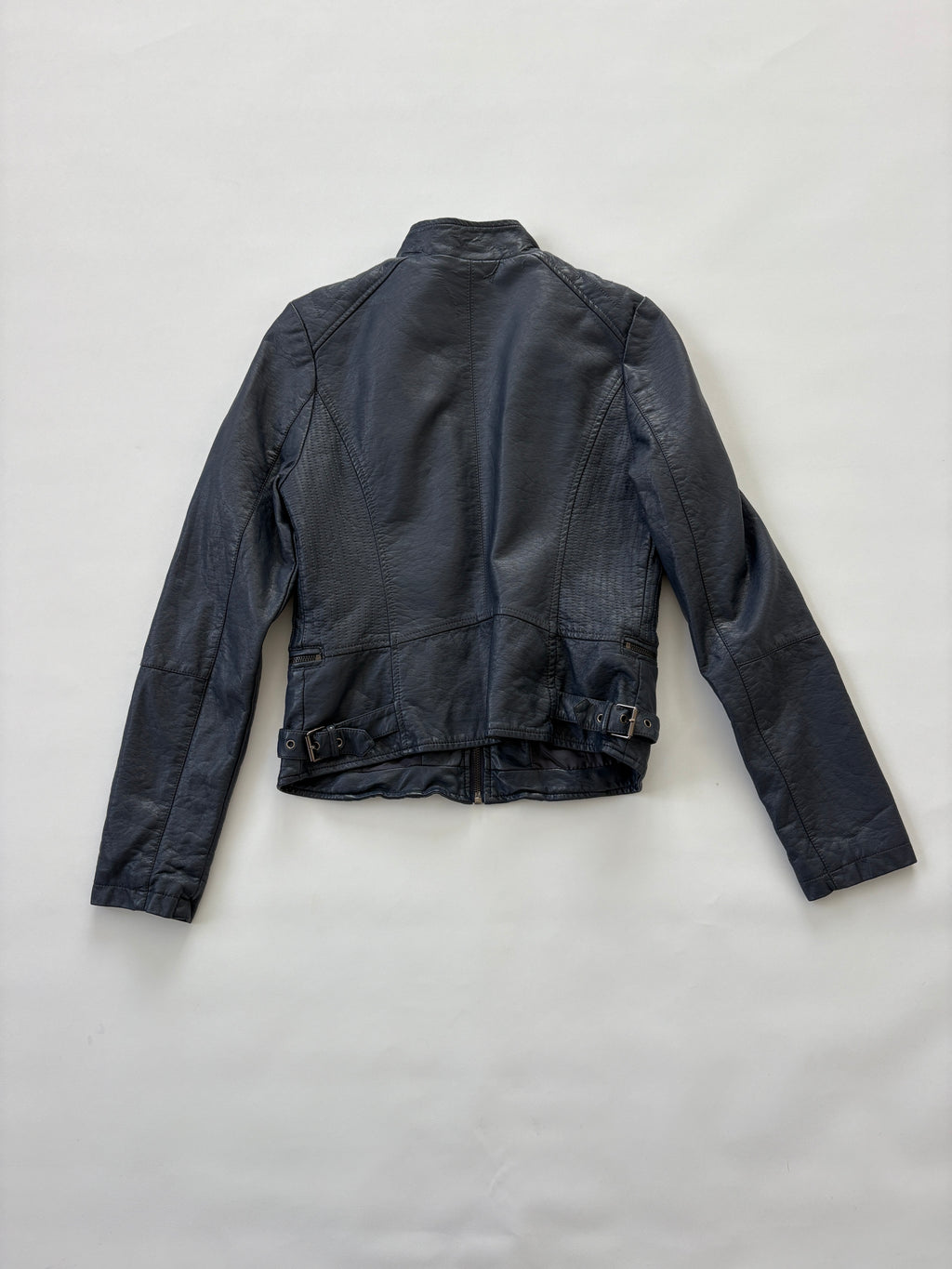 1201 / Navy Leather Jacket