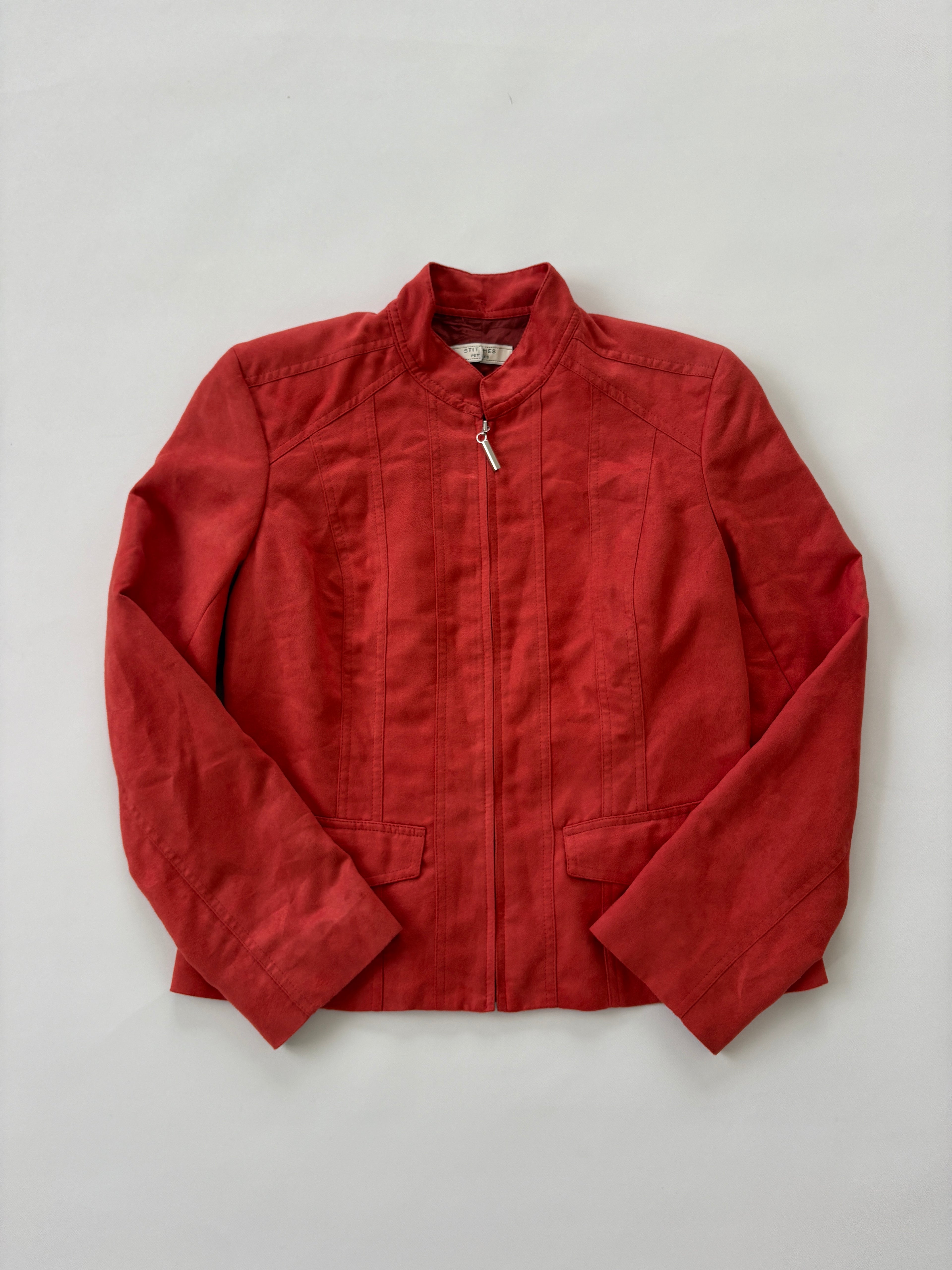 1210 / Orange Suede Zip Up Jacket