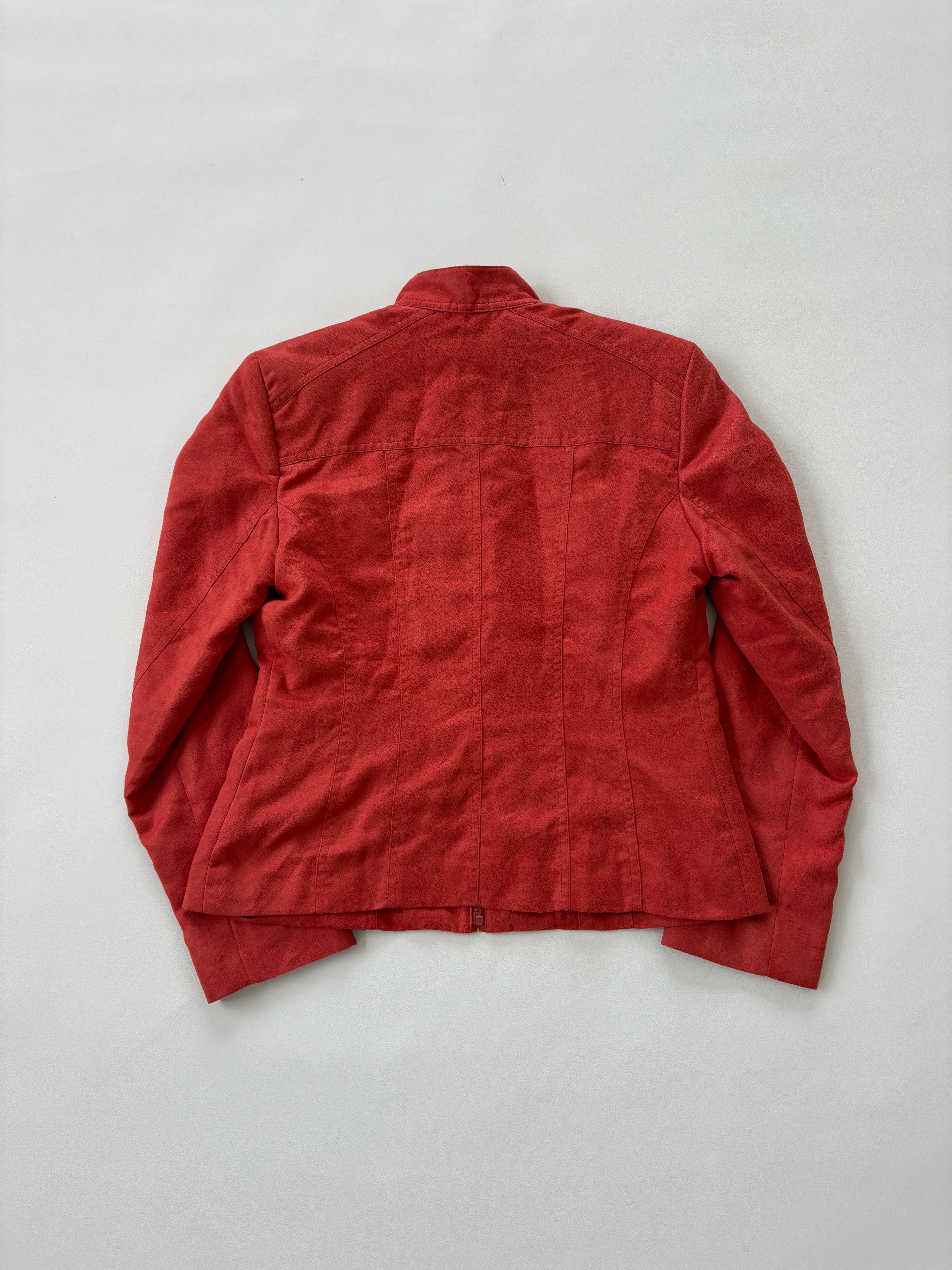 1210 / Orange Suede Zip Up Jacket