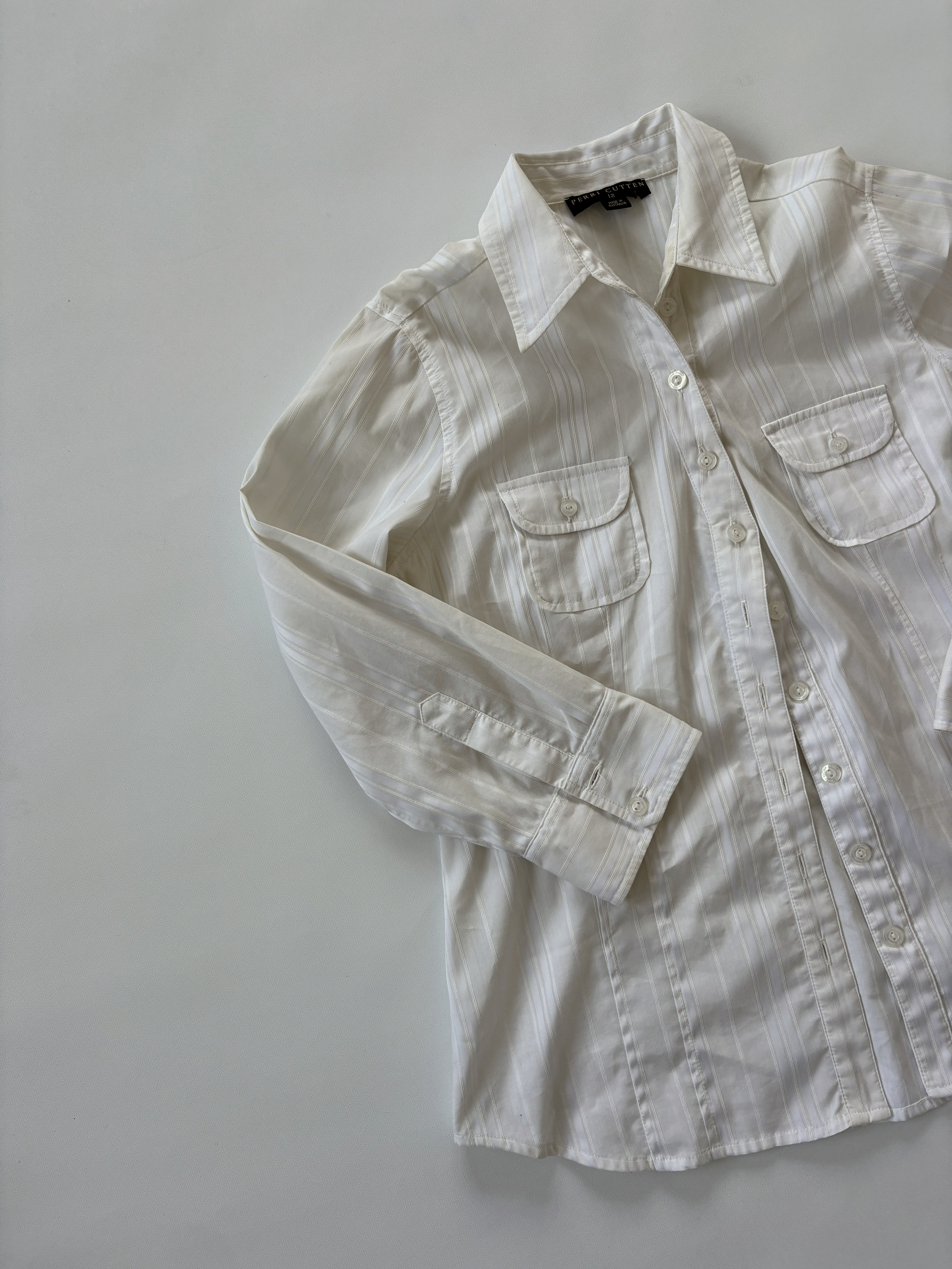 🔒 1270 / Cream Quarter Sleeve Button Up
