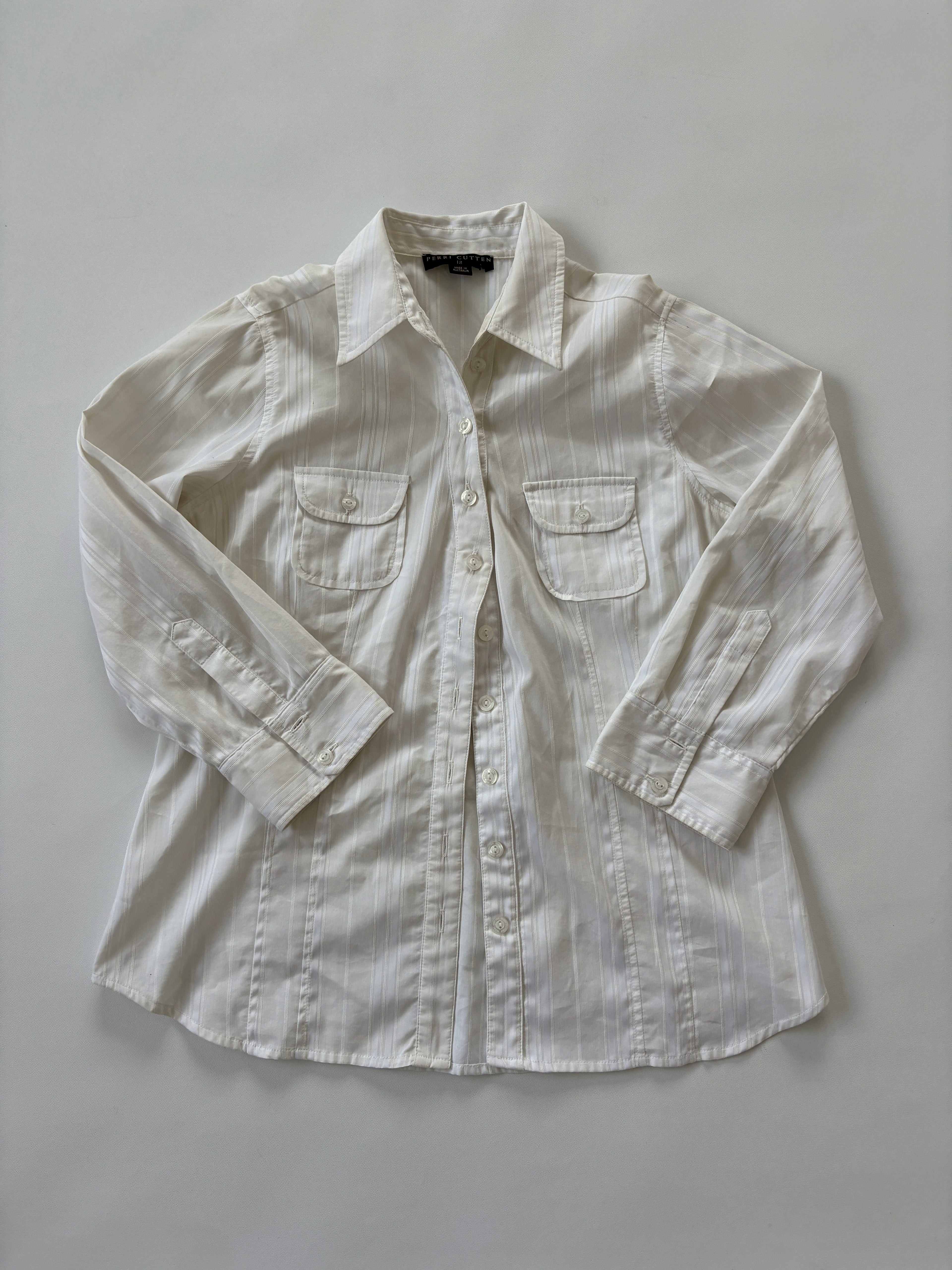 🔒 1270 / Cream Quarter Sleeve Button Up