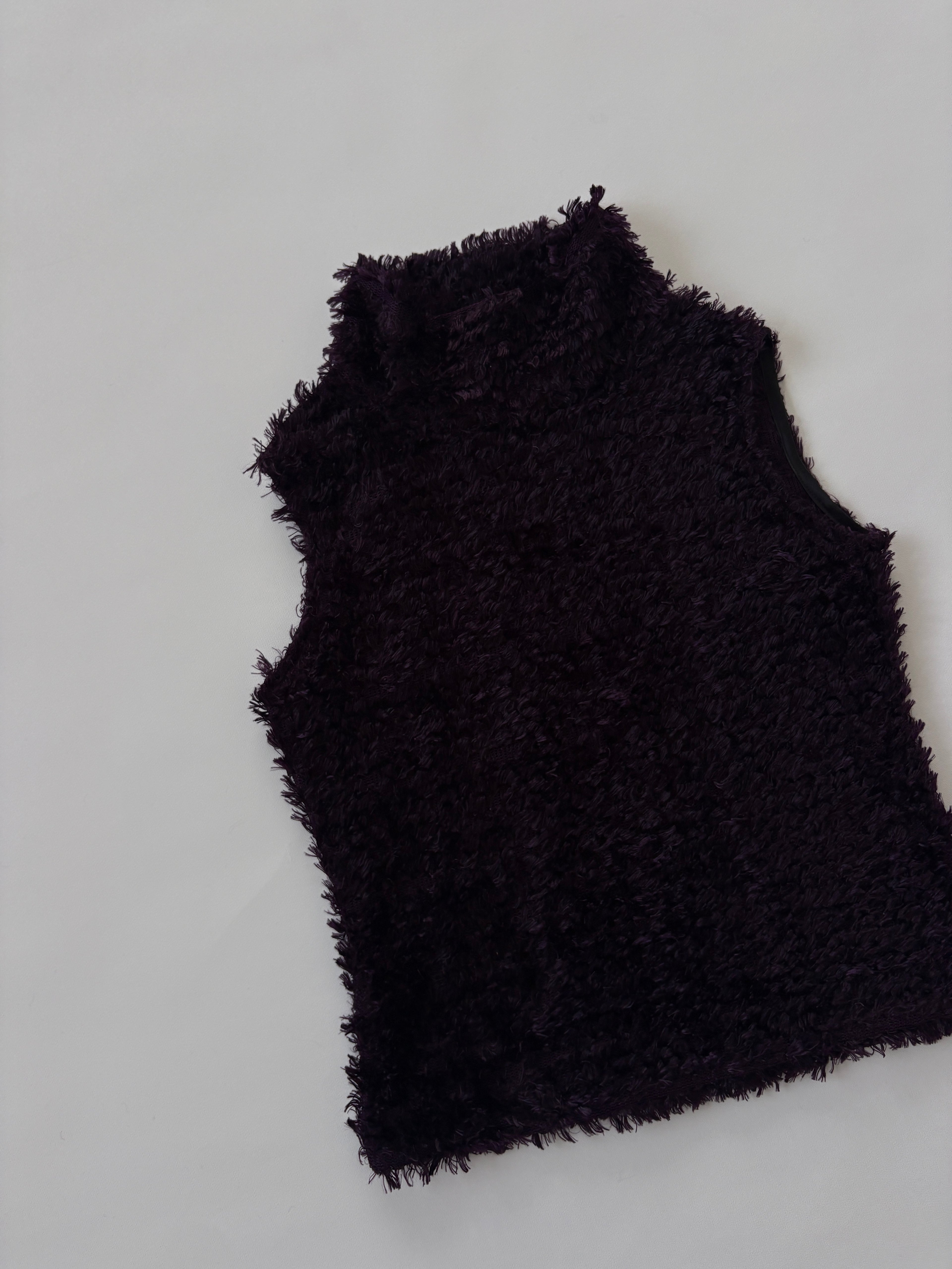 1275 / Purple Turtle Neck Fur Tank