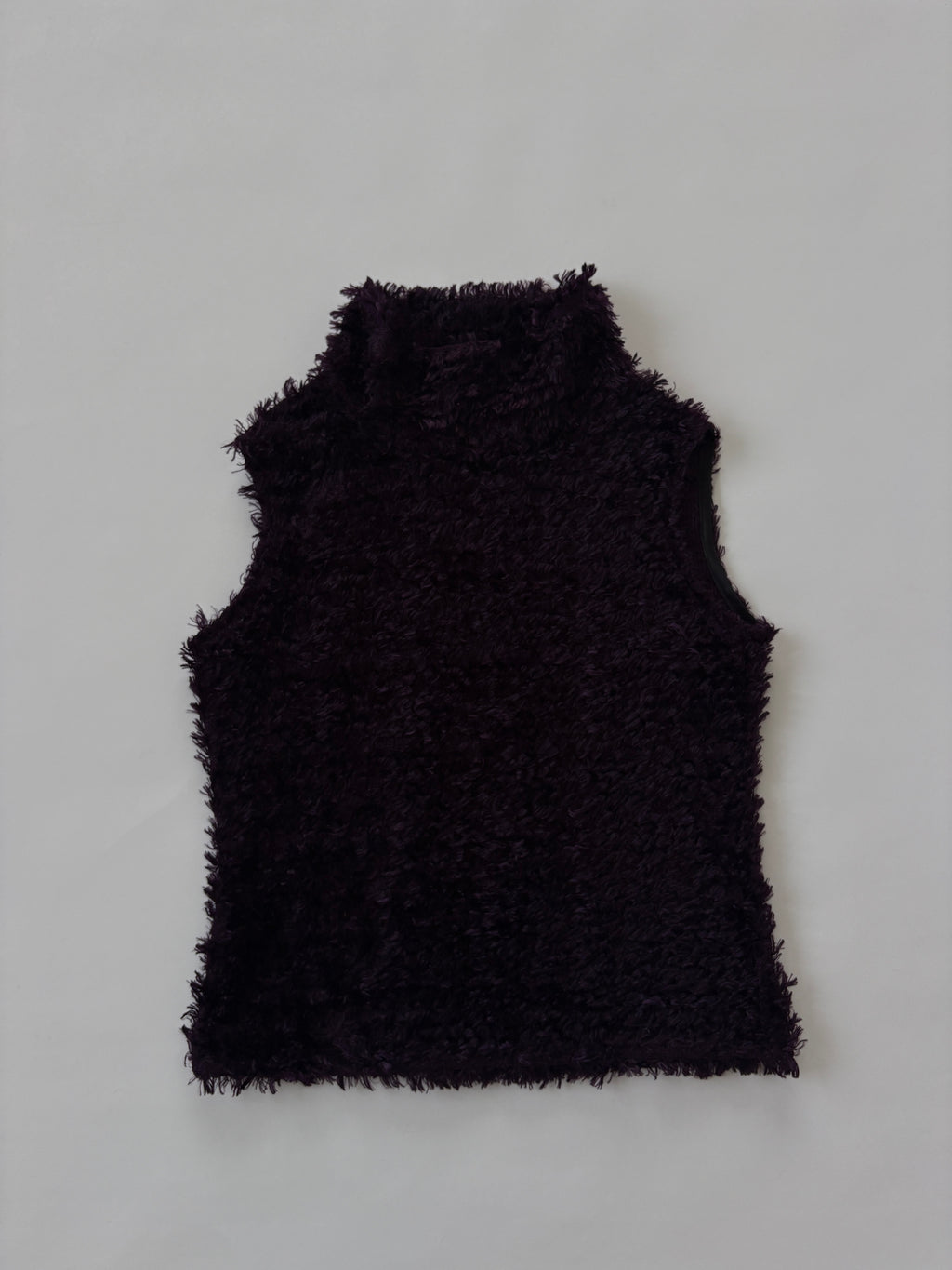 1275 / Purple Turtle Neck Fur Tank