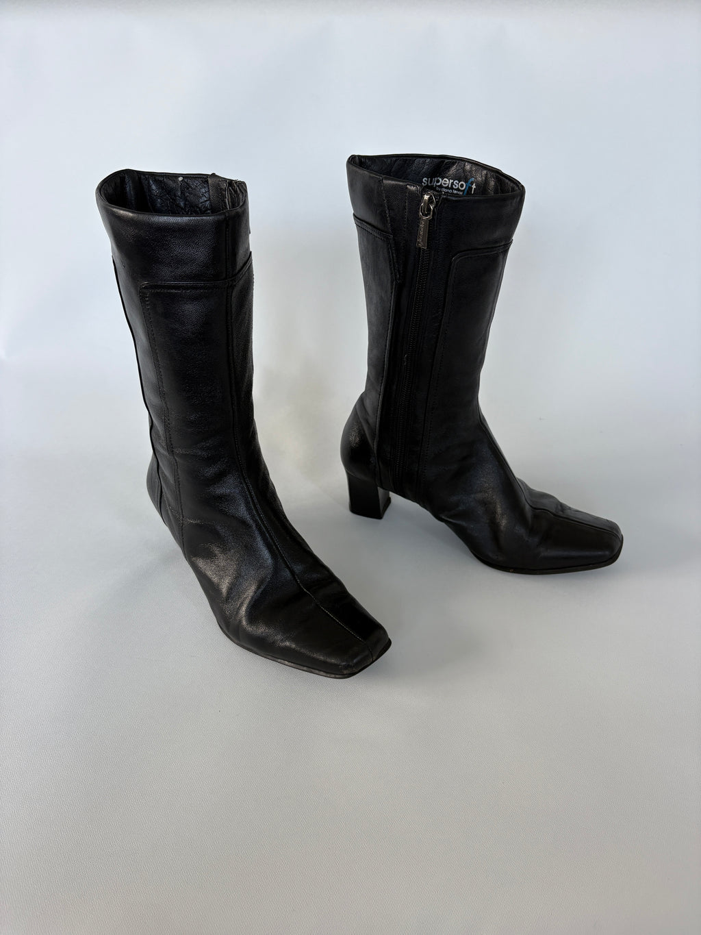 1294 / Black Supersoft Mid Calf Boots