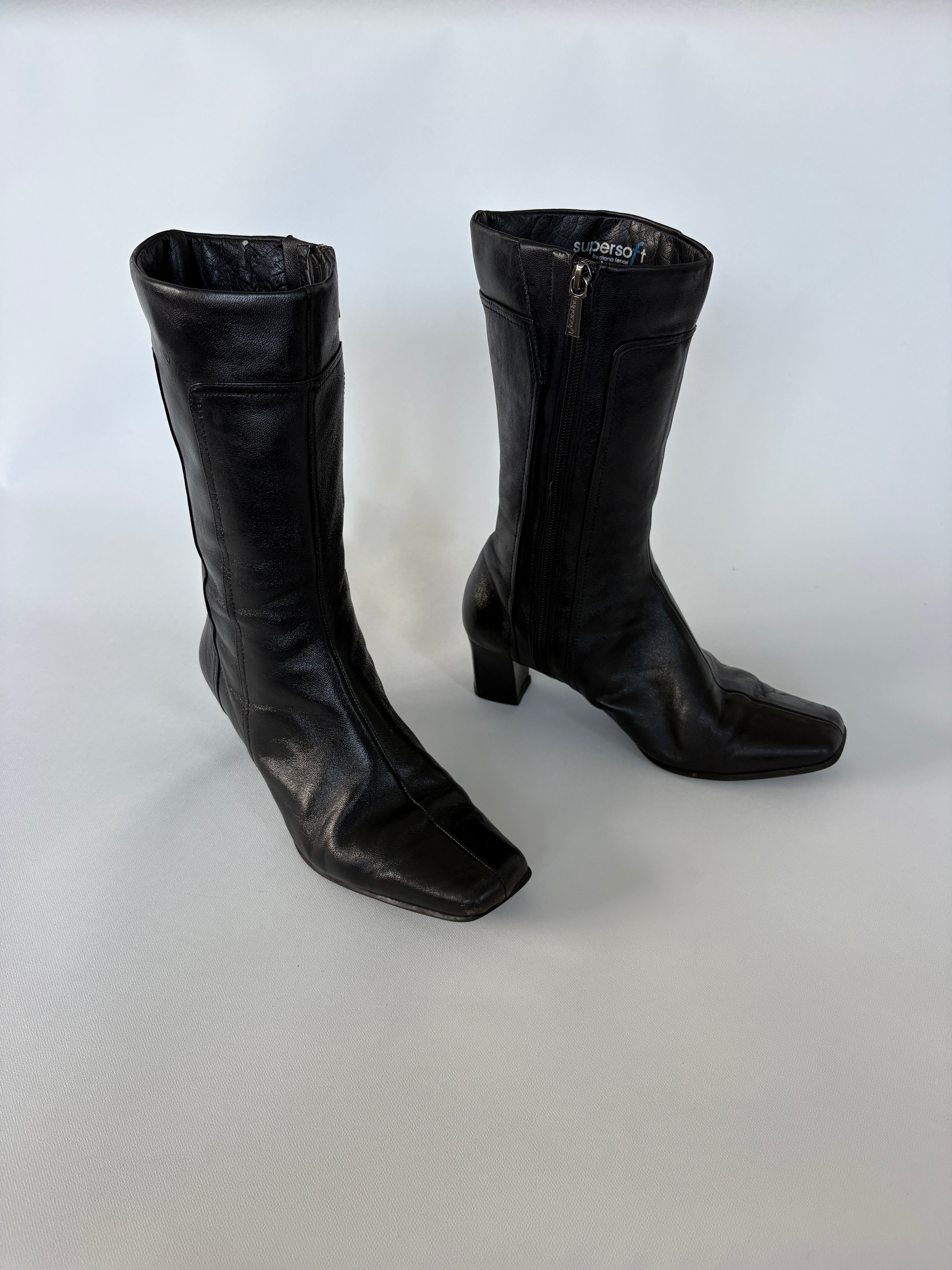 1294 / Black Supersoft Mid Calf Boots