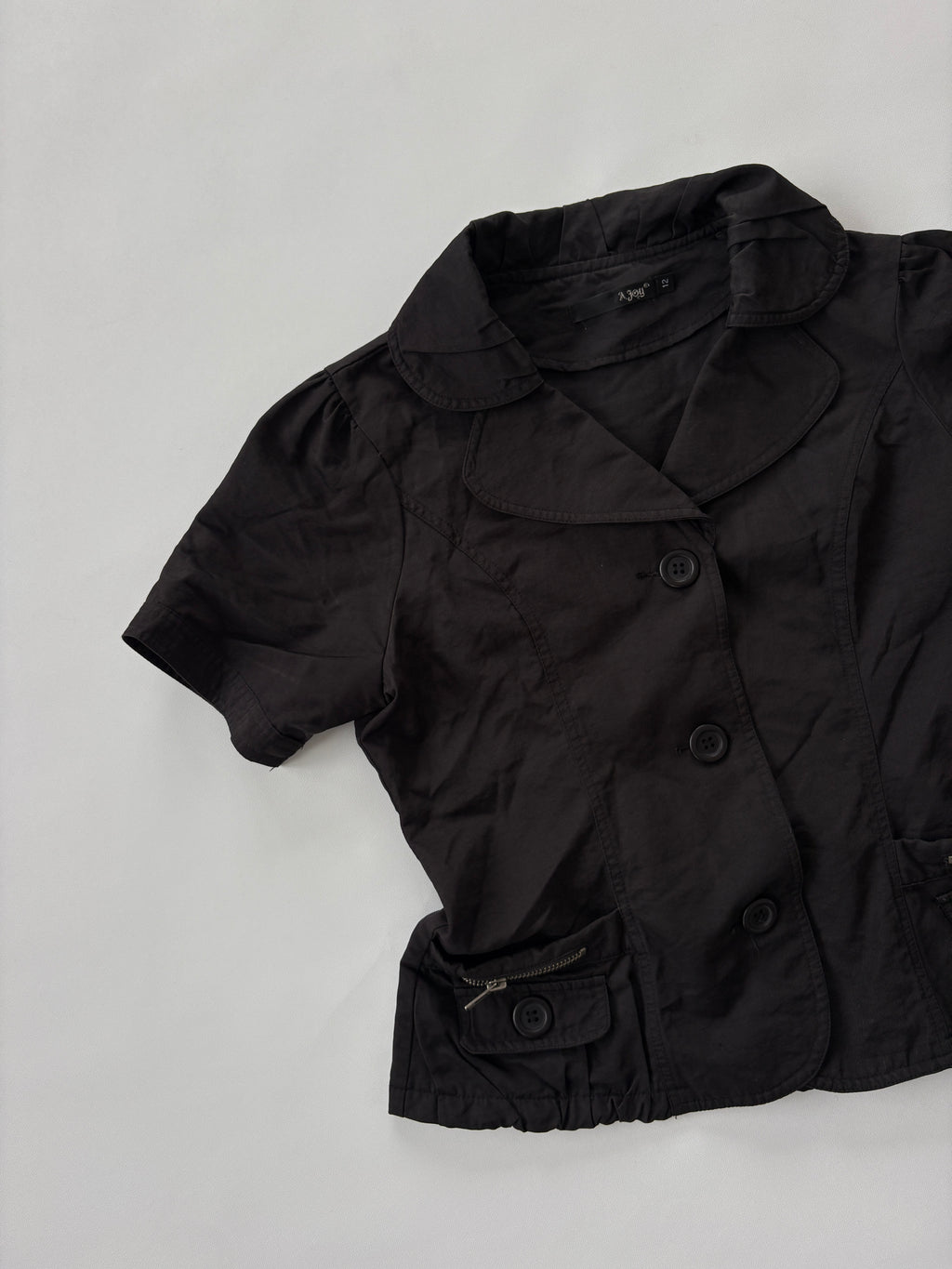 1304 / Black Button Up Short Sleeve