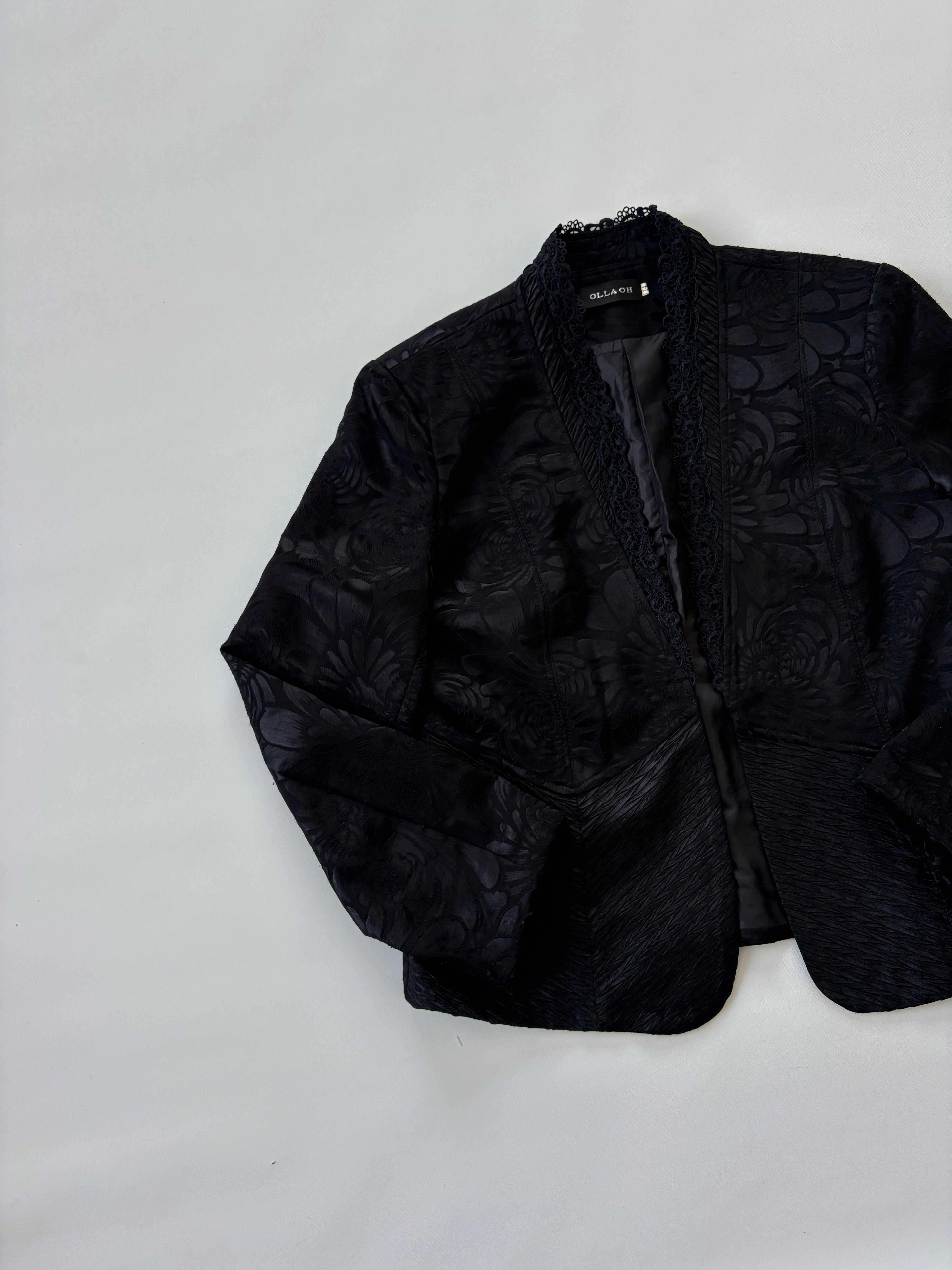 🔒1315 / Vintage Black Silk Blazer