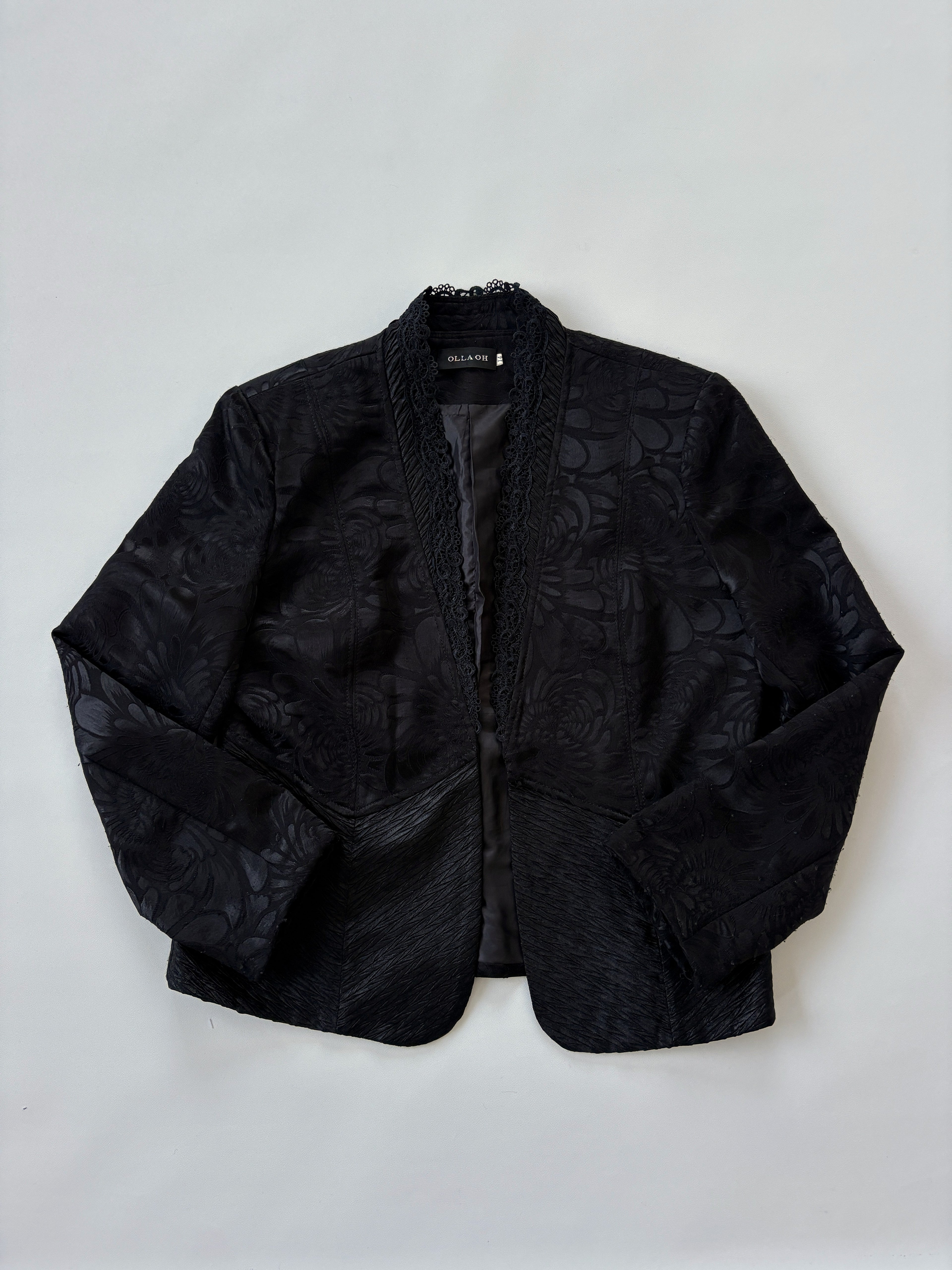🔒1315 / Vintage Black Silk Blazer