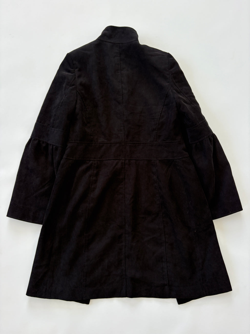 🔒 284 / Black Corduroy Coat w/ Arm Details