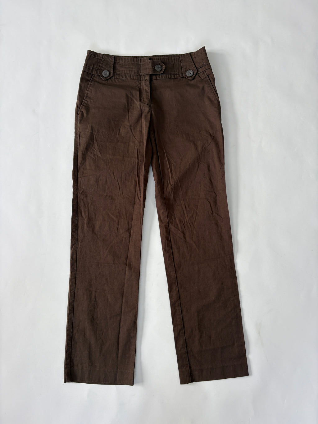 340 / Olive Green Lowrise Pants w/ Button Details