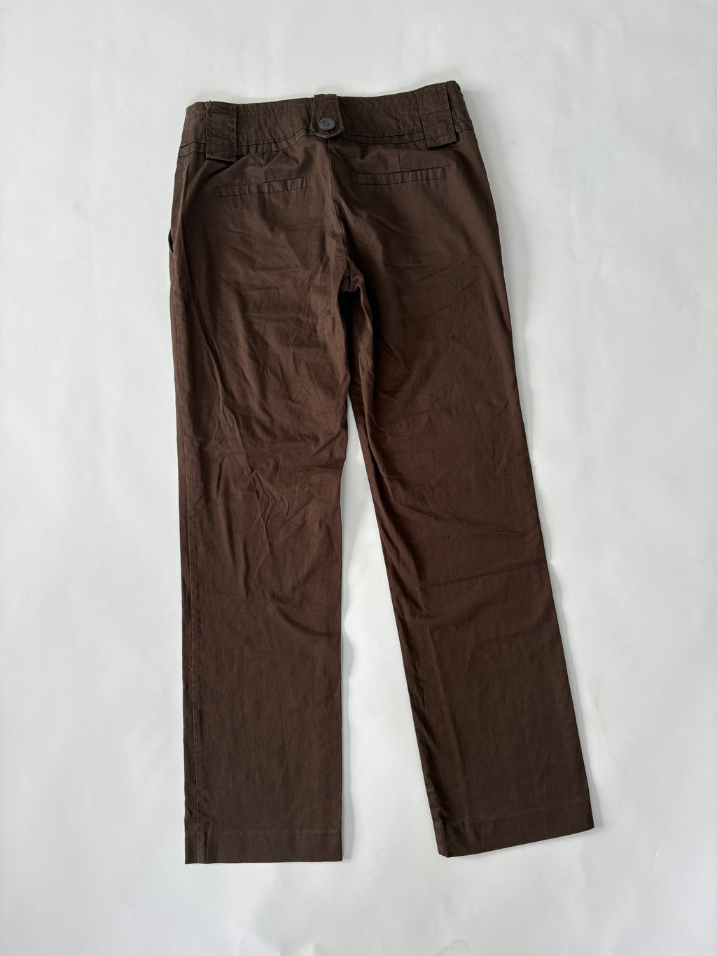 340 / Olive Green Lowrise Pants w/ Button Details