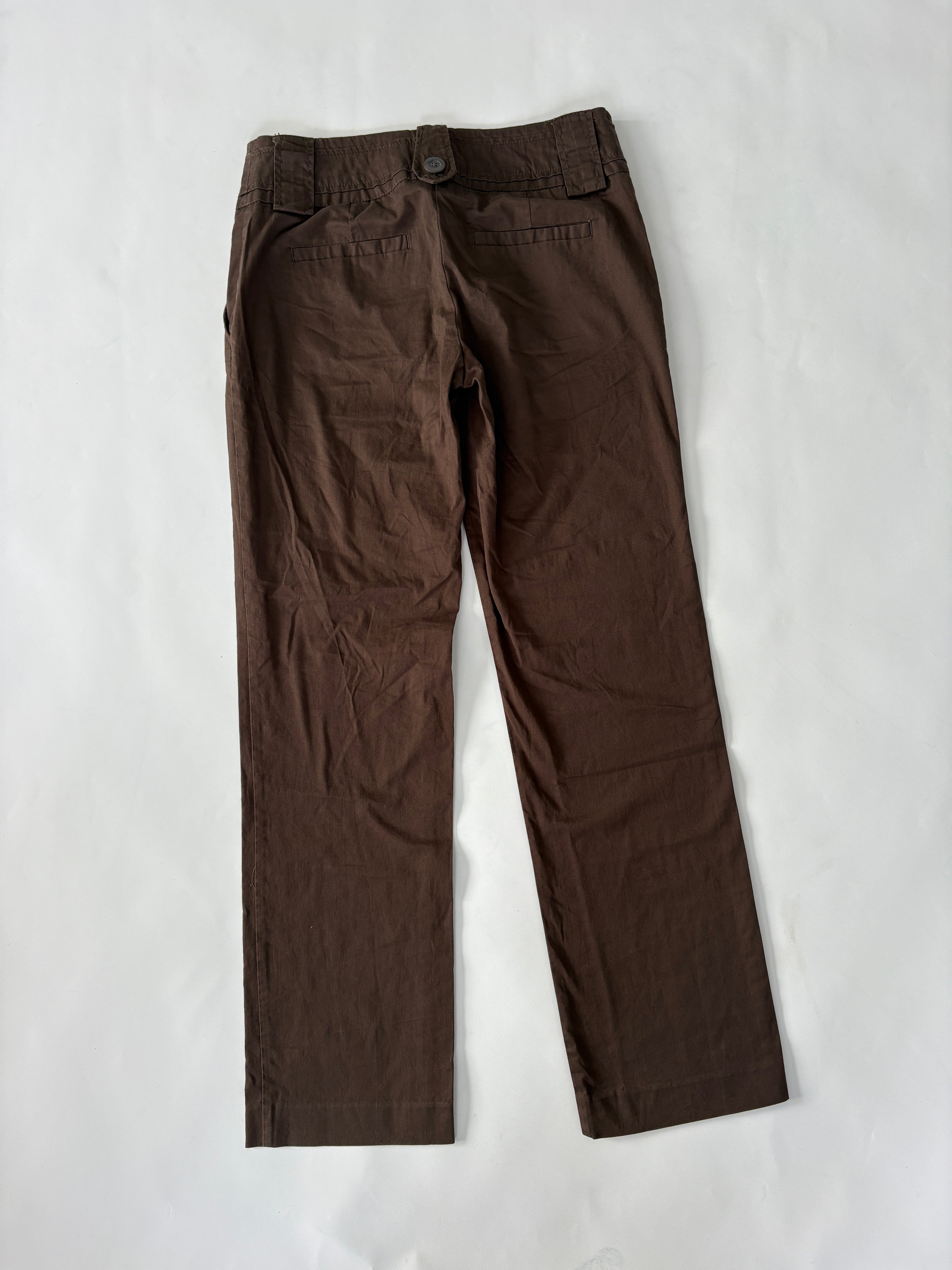 340 / Olive Green Lowrise Pants w/ Button Details