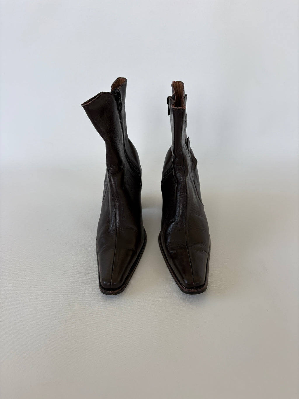 499 / Brown Leather Pointed-toe Cowboy Boots
