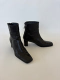 🔒 5 / Stuart Weitzman Black Square-toe Ankle Boots