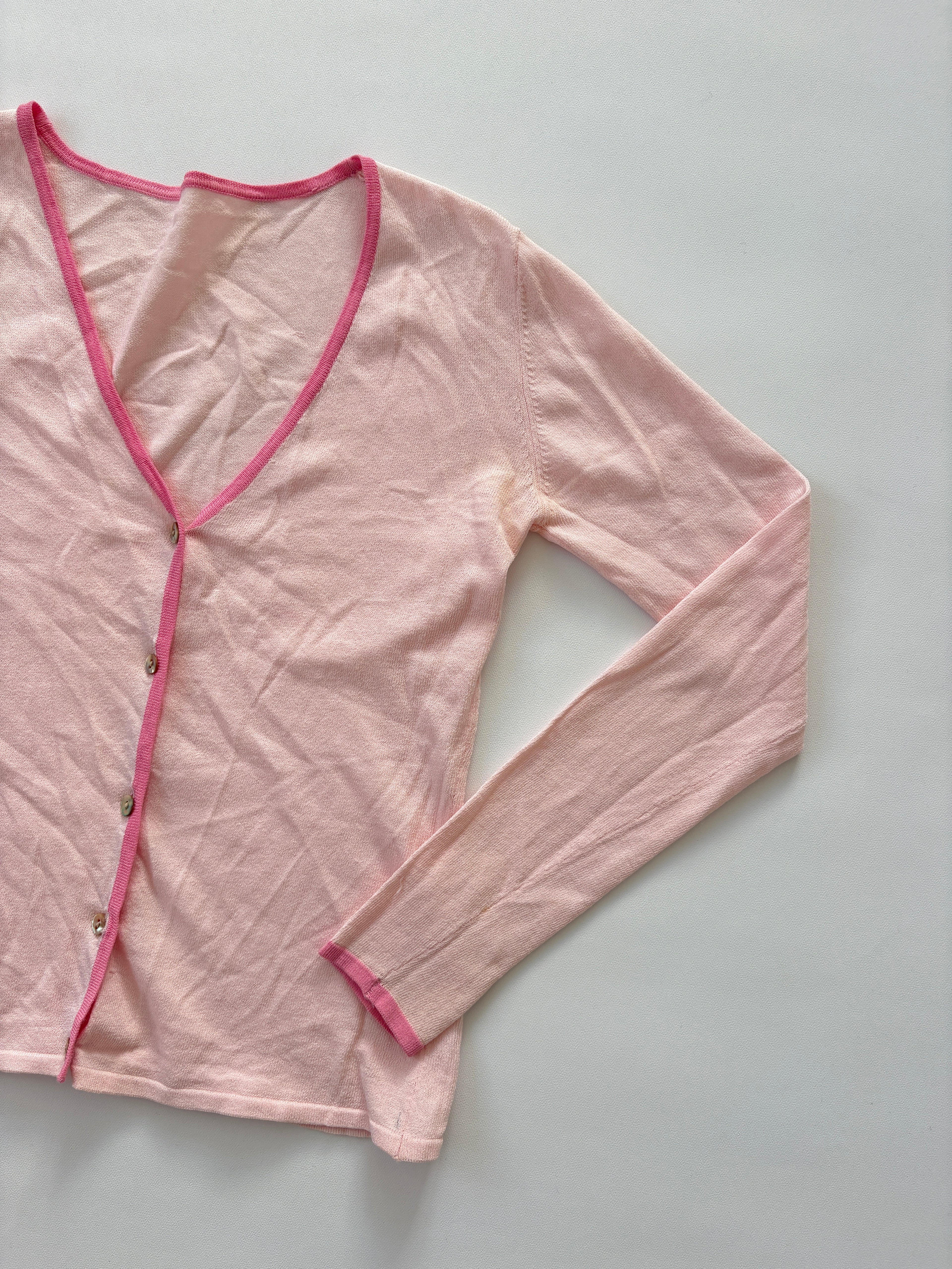 533 / Two Tone Pink Cardigan