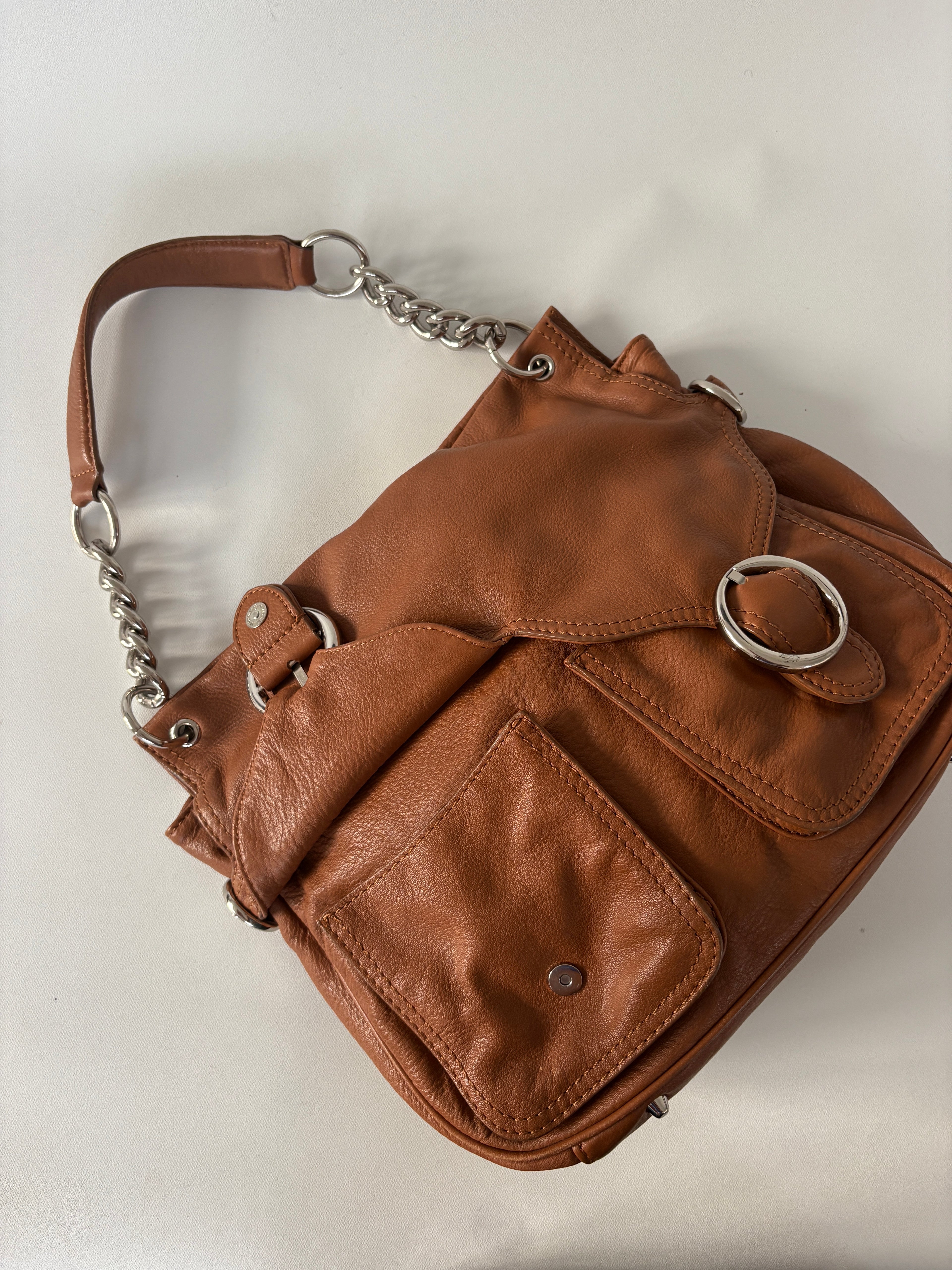 739 / Brown Oroton Leather Hobo Bag