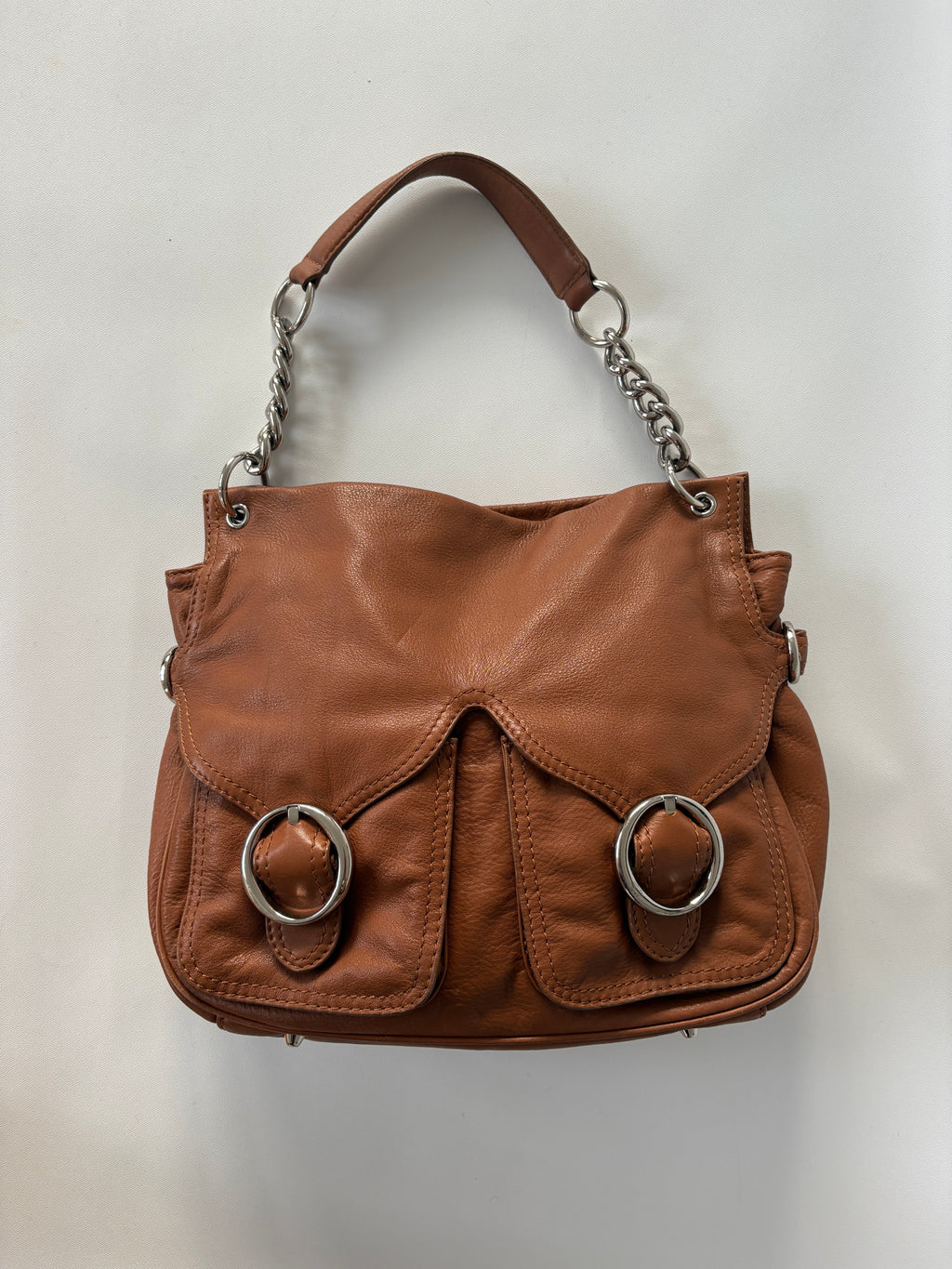 739 / Brown Oroton Leather Hobo Bag