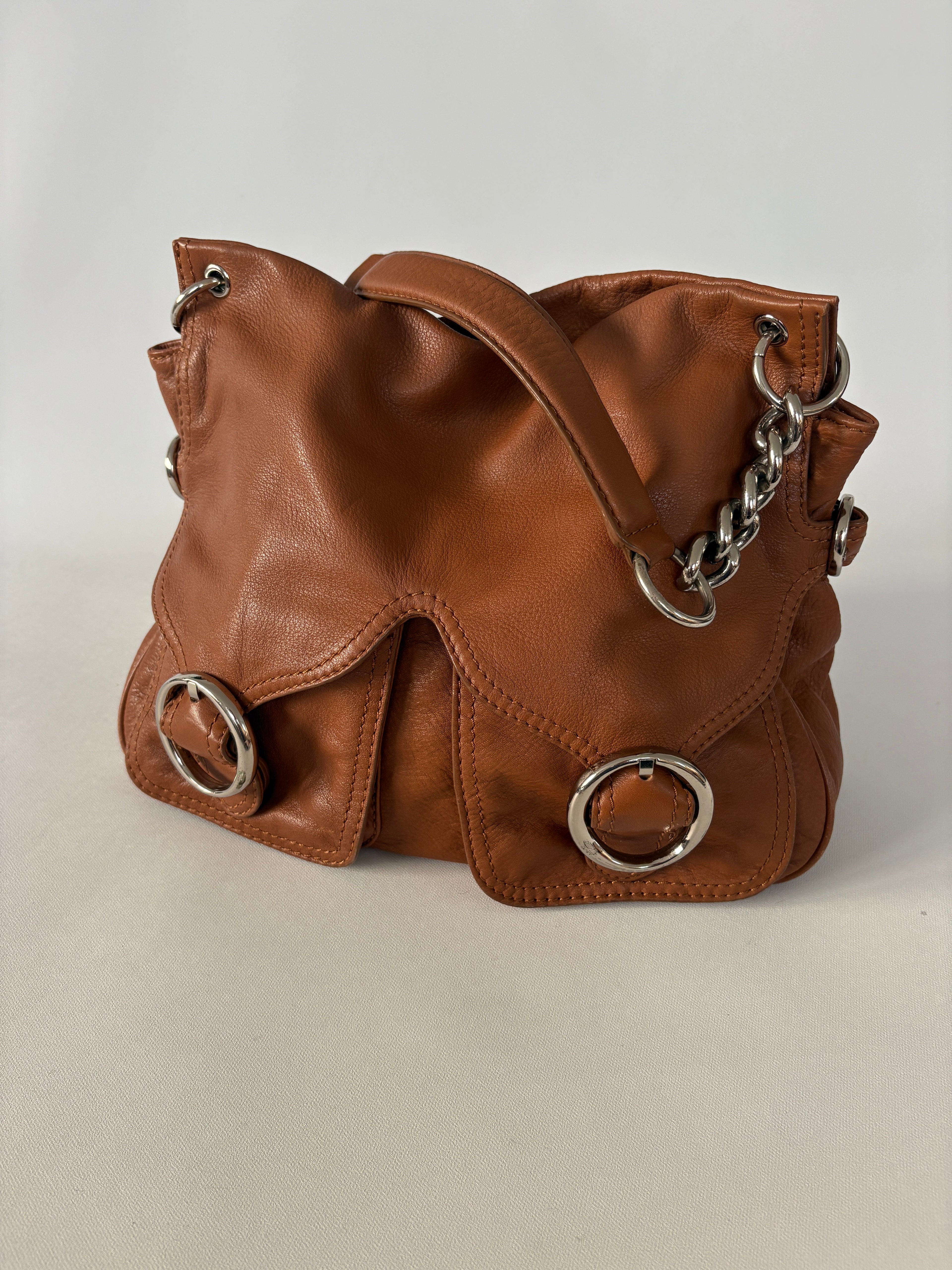 739 / Brown Oroton Leather Hobo Bag
