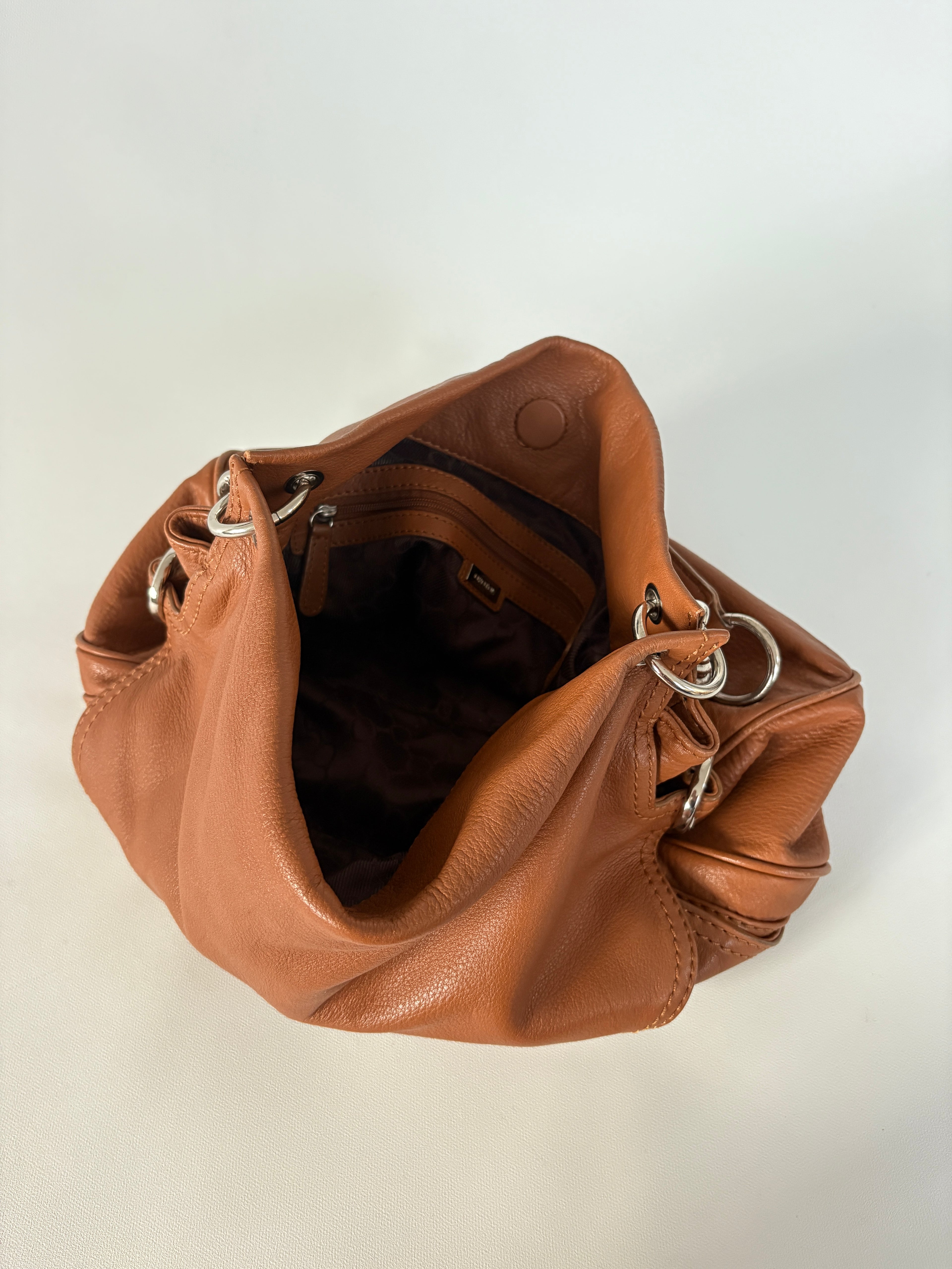 739 / Brown Oroton Leather Hobo Bag