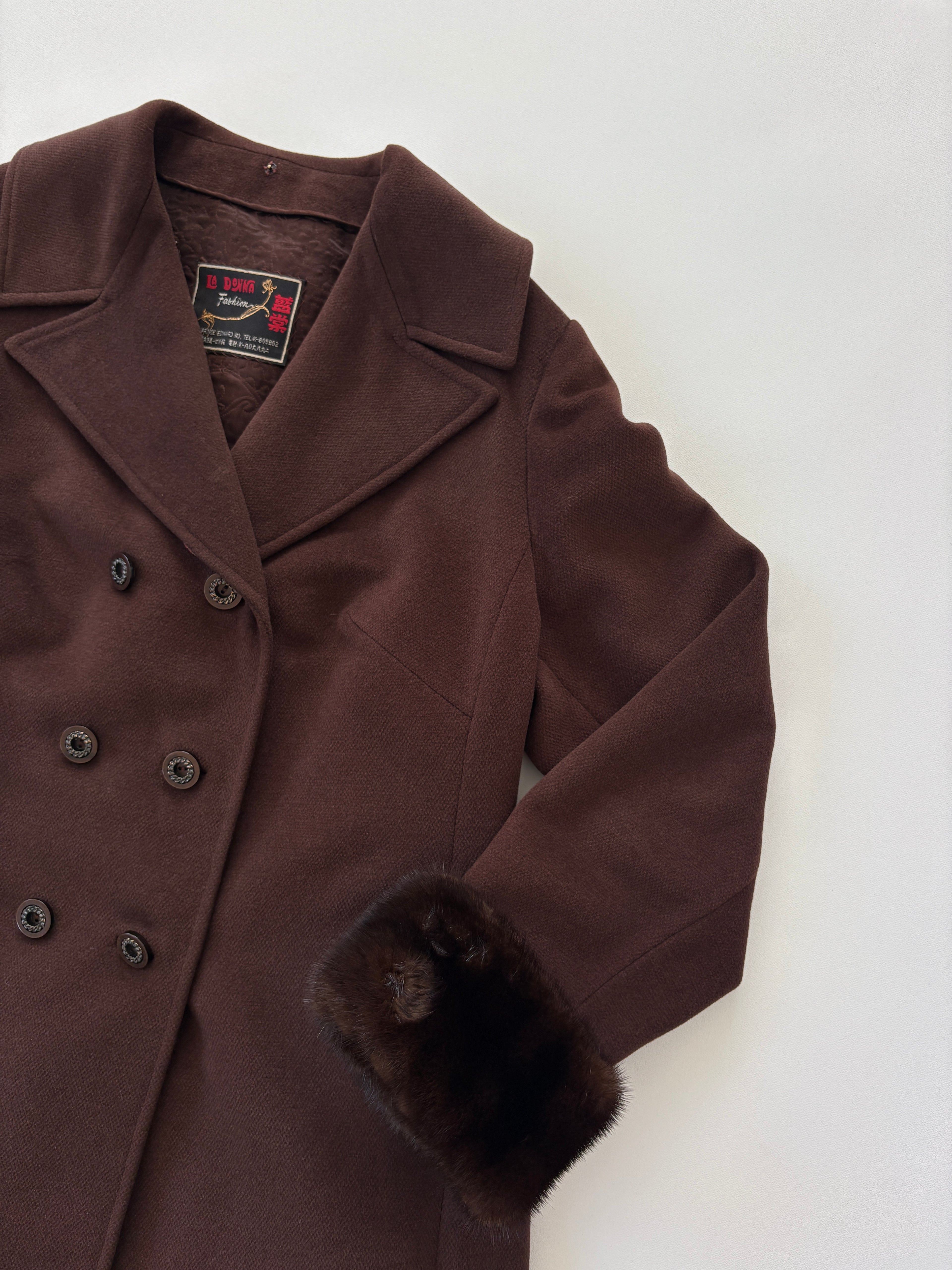 🔒 748 / Brown Coat w/ Fur Wrist Detail