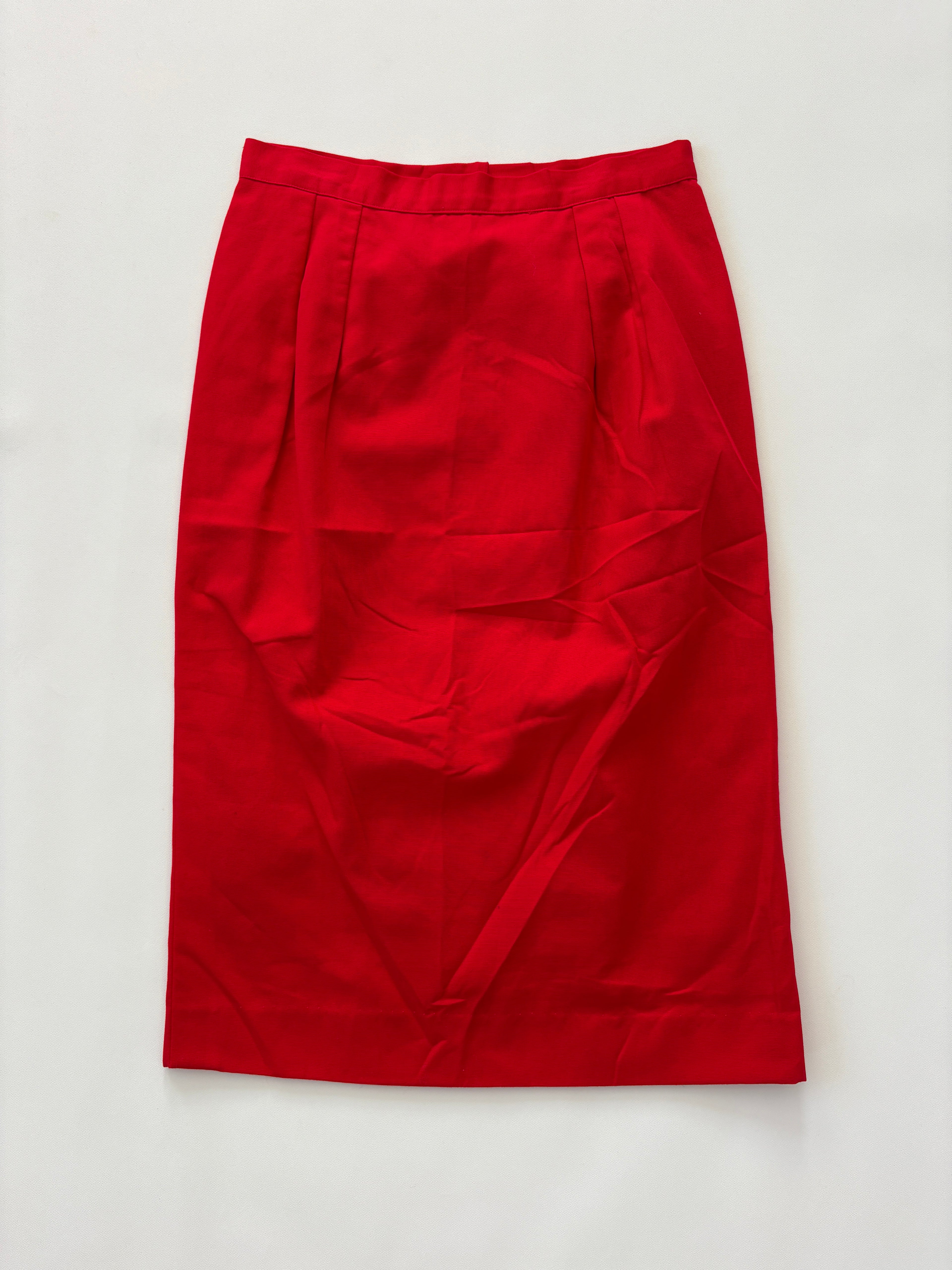 755 / Vintage Red Pencil Skirt