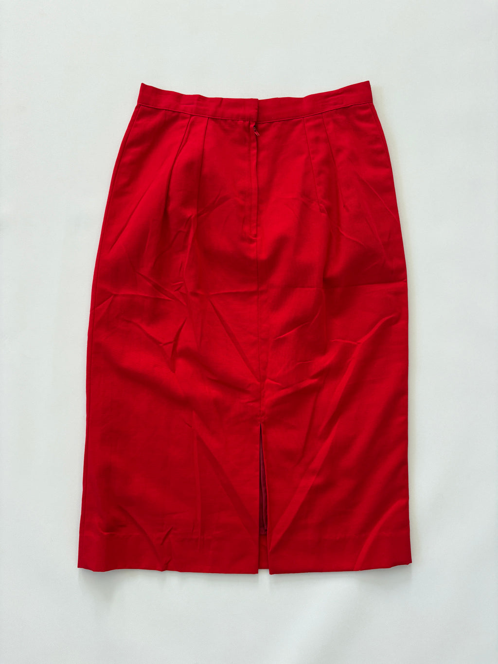 755 / Vintage Red Pencil Skirt