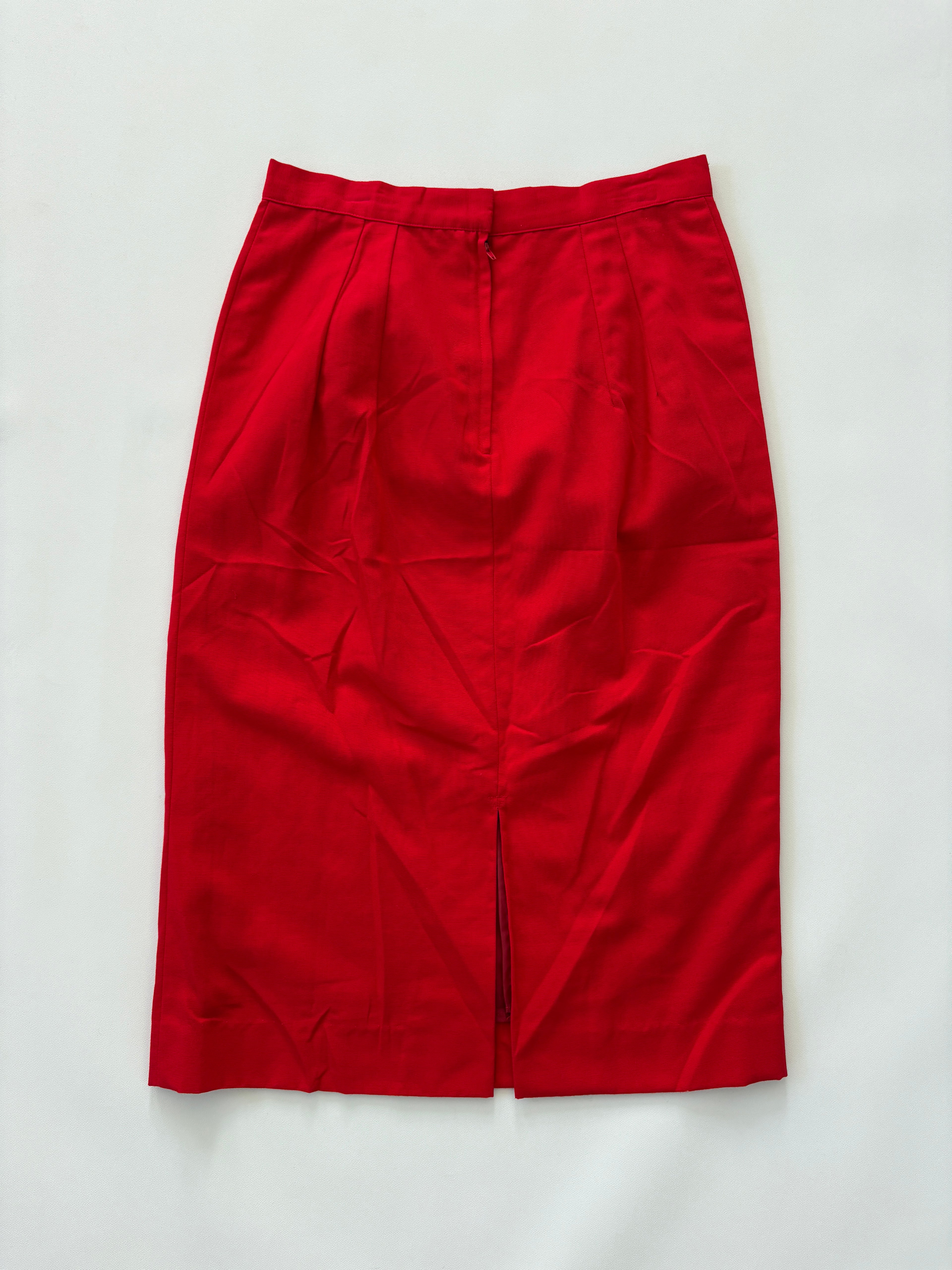 755 / Vintage Red Pencil Skirt