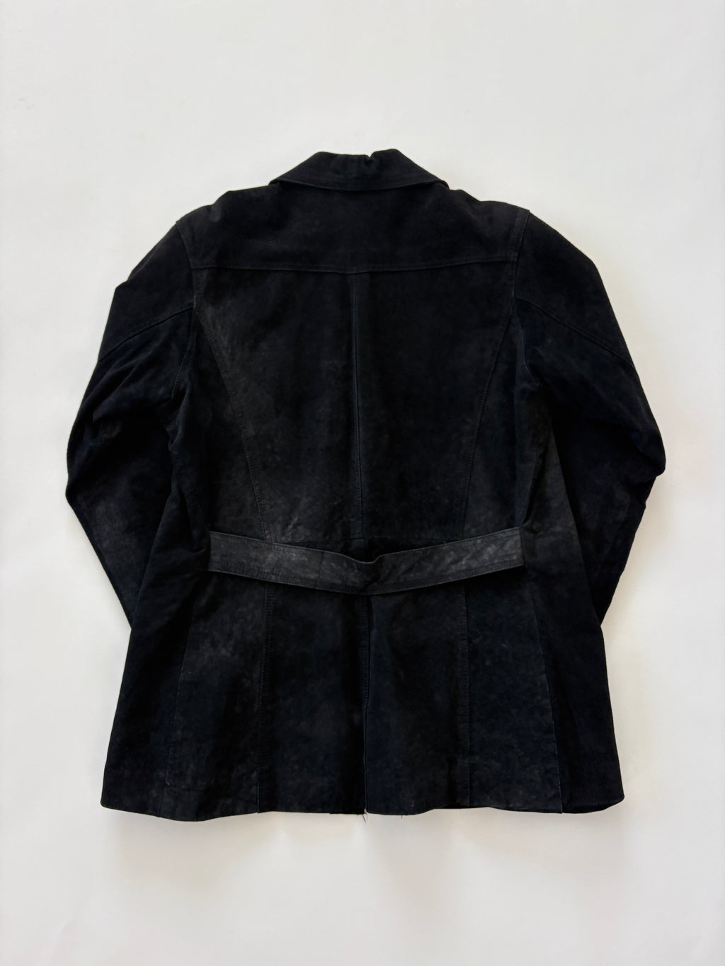765 / Vintage Black Suede Leather Coat