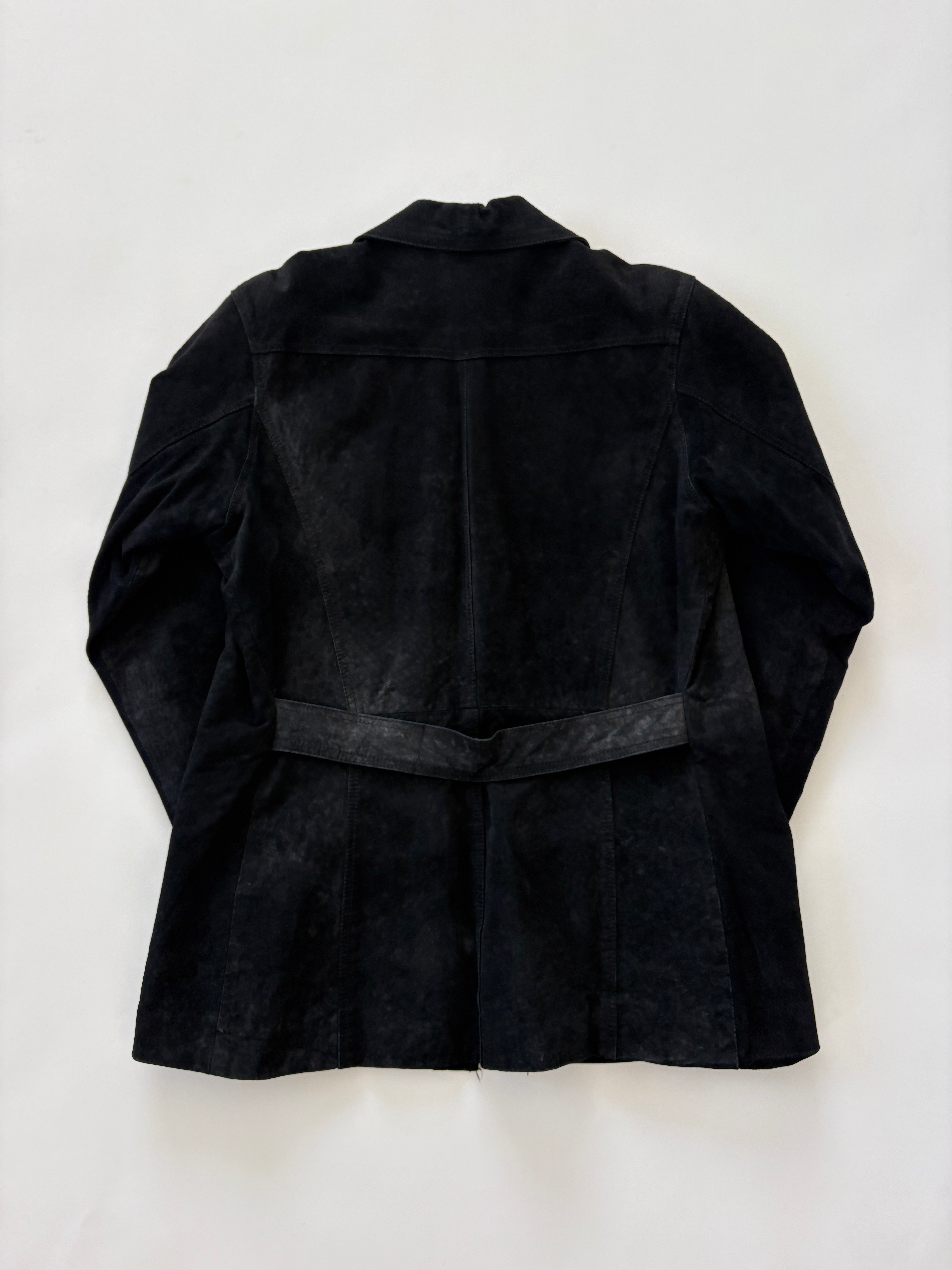 765 / Vintage Black Suede Leather Coat